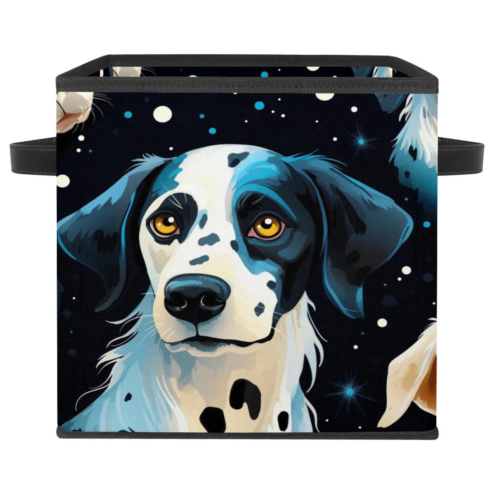 Boîte de rangement dalmatien 28cm cube pliable en tissu Oxford pour vêtements