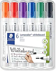 Marcador de Quadro Branco, Staedtler, Lumocolor, 351 WP6 03, 6 Cores