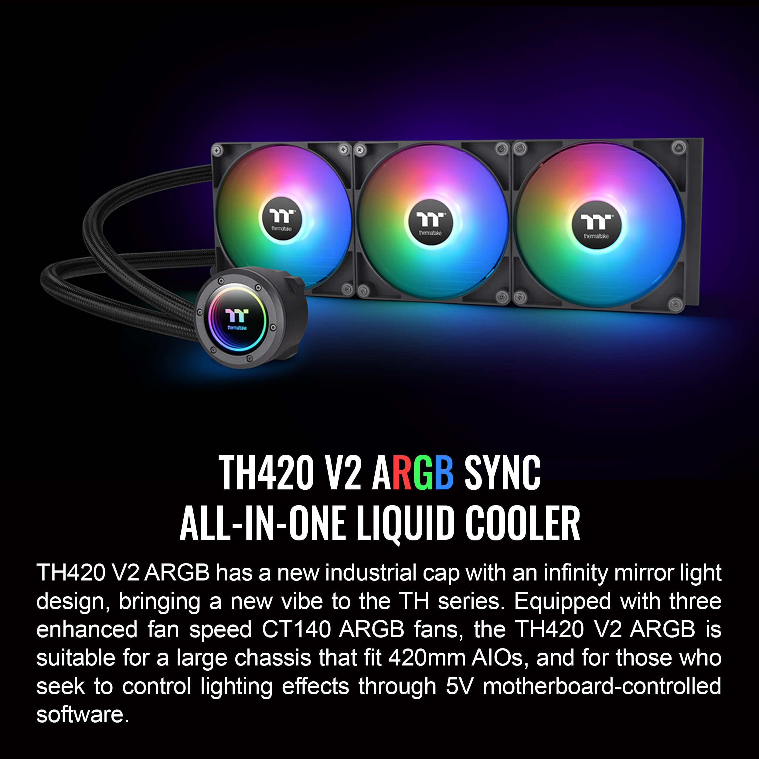 Thermaltake TH420 ARGB Sync V2 CPU Liquid Cooler/AlO