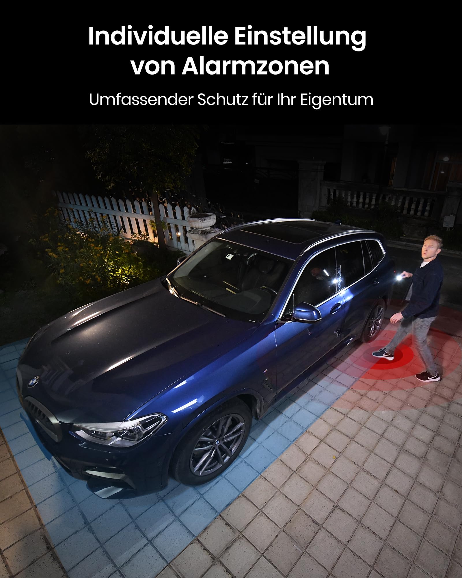 aosu 2K Überwachungskamera Aussen Akku 240 Tage 4-Kit + aosuBase 32GB Lokal | Kabellose Kamera Überwachug Aussen Batterie Person Bewegungssensor Licht- & Tonalarm 2-Wege-Audio Farb-Nachtsicht
