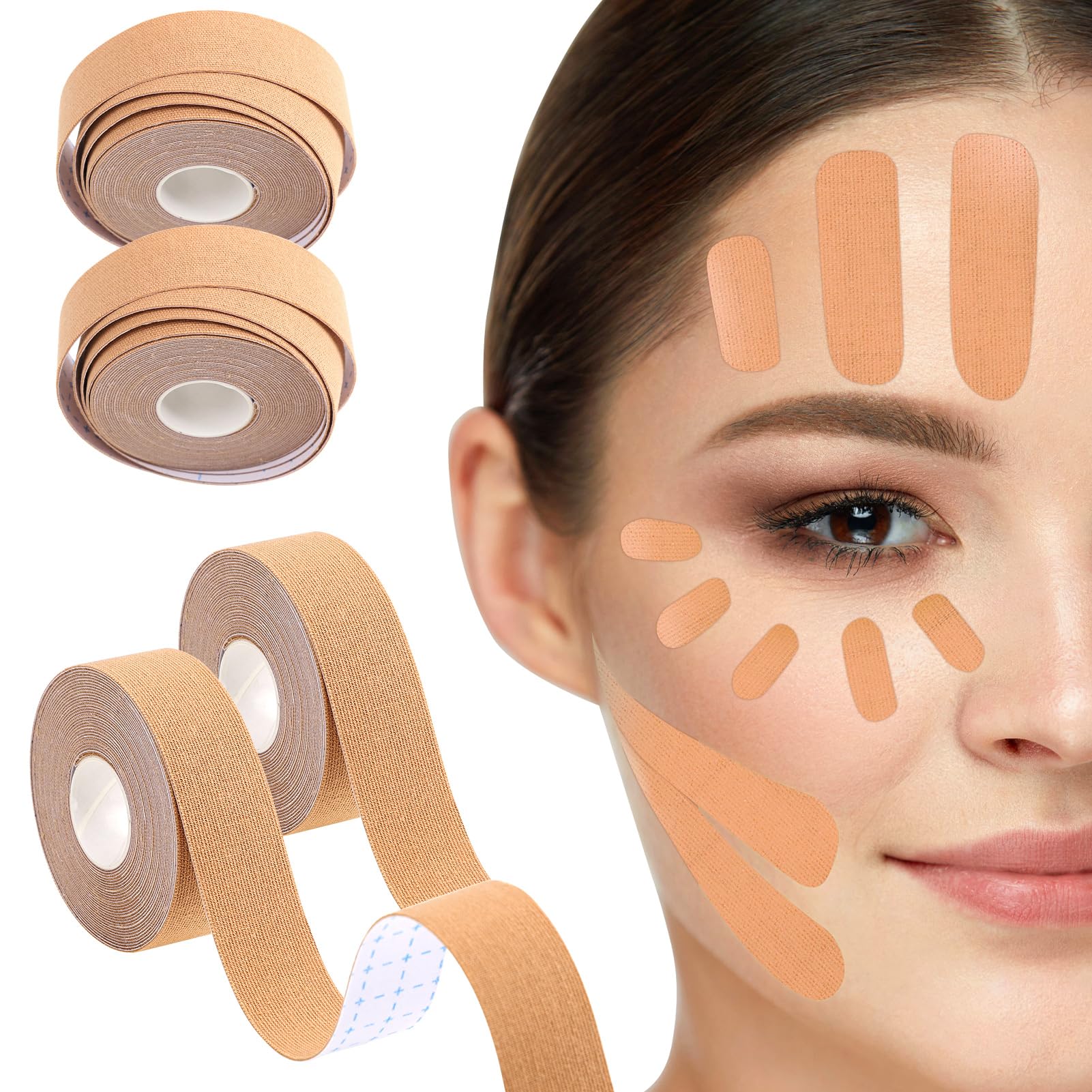 4 Rolls Frownies Facial Patches,Face Lift Tape,Face Tape for Wrinkles Overnight Facial Patches Face Lifting Tape Face Patches for Forehead Face and Neck,2.5cm*5m