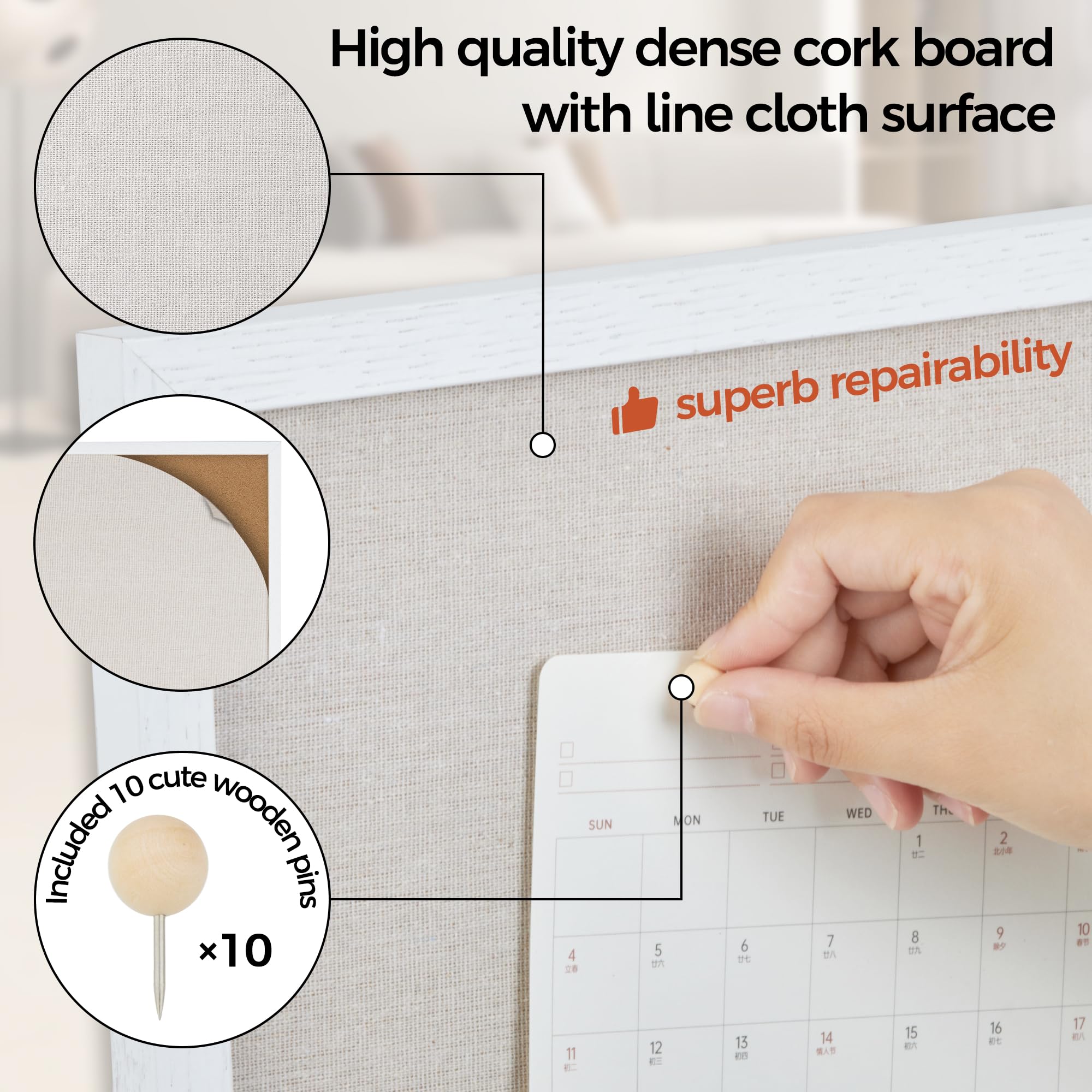 Fun Memories Cork Bulletin Board - 24x36 Inches Natural Cork Pin Board For Home & Office