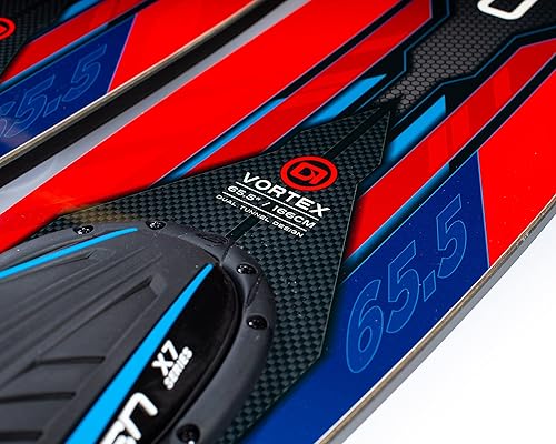 Miniatura 4 de O'Brien Vortex Widebody Combo de esquís acuáticos de 65.5 pulgadas, cuerda de esquí acuático roja y cabeza de aire con mango de radio, 3 secciones