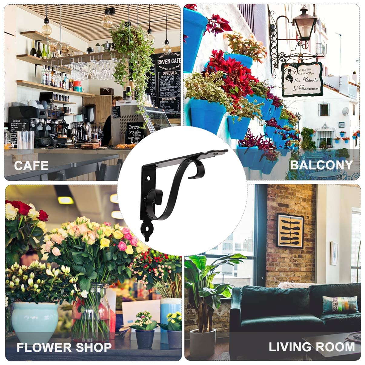 Ganci Da Parete Per Piante E Lanterne - Staffa In Ferro Per Esterni E Interni - Foto 2