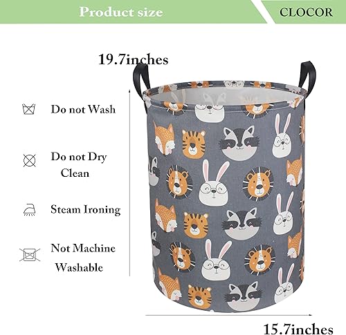 Miniatura 5 de CLOCOR Cesta de lavandería para niños, contenedor de almacenamiento de tela plegable, cesta de guardería para niños, cubo de juguetes para niños,