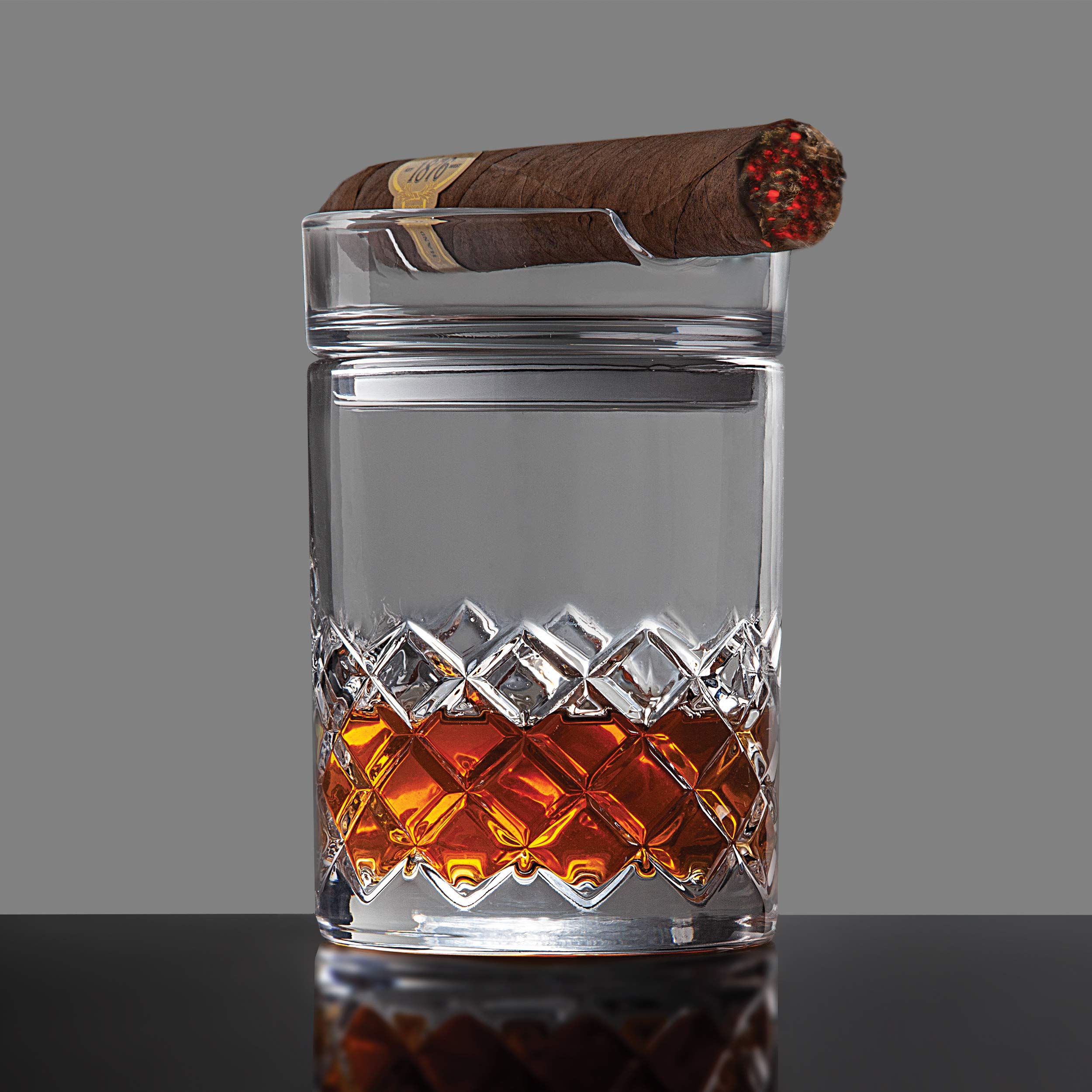 Juego de vasos de whisky de cigarros, juego de barra de vidrio de whisky y puros a la antigua moda 5