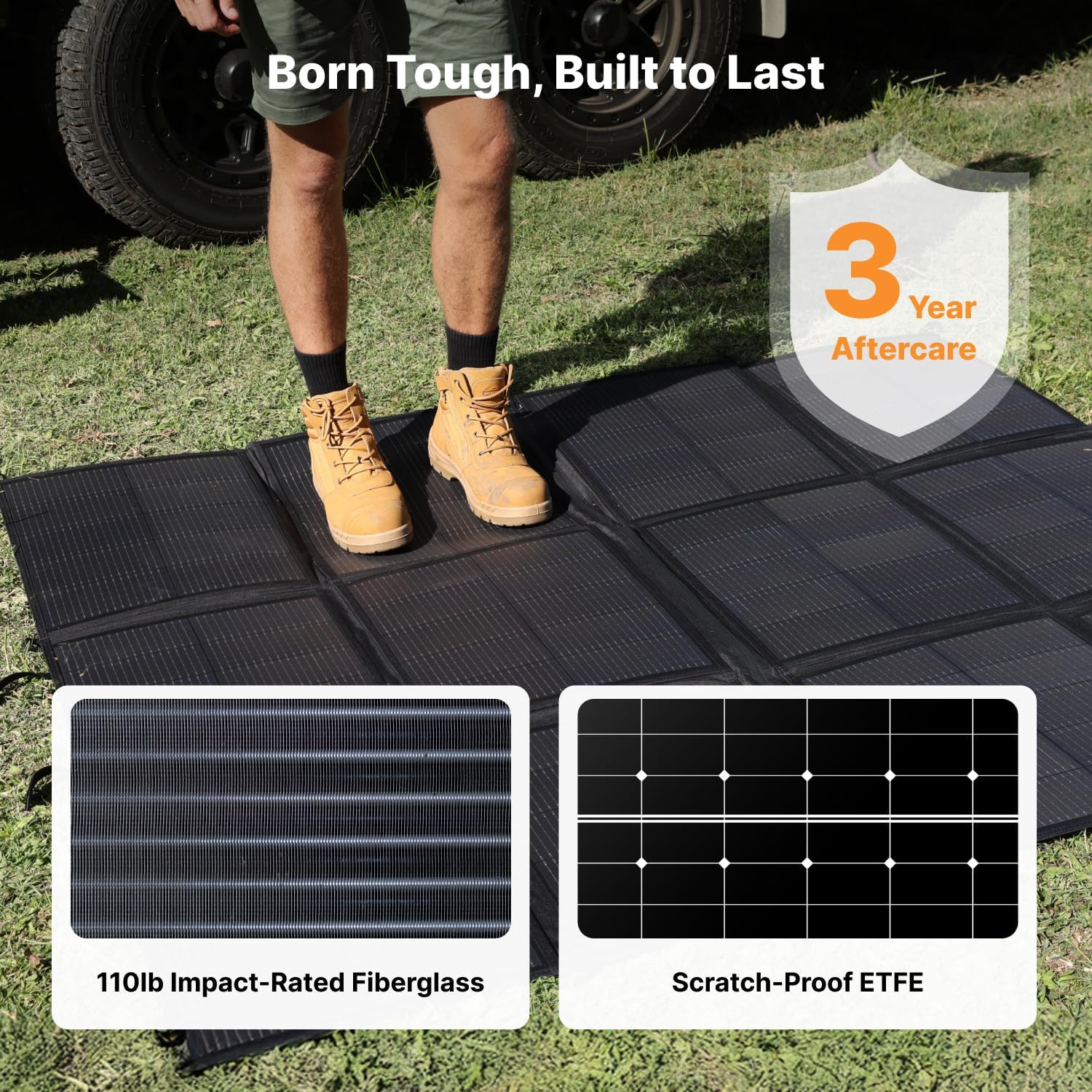 Pannello Solare Portatile 440W, Borsa Solare Pieghevole da 17,2kg, Coperta Solare Divisa 2×220W, 25% di Alta Efficienza, Pannello Solare Leggero per Carica per Campeggio, Camper, SUV, Marina