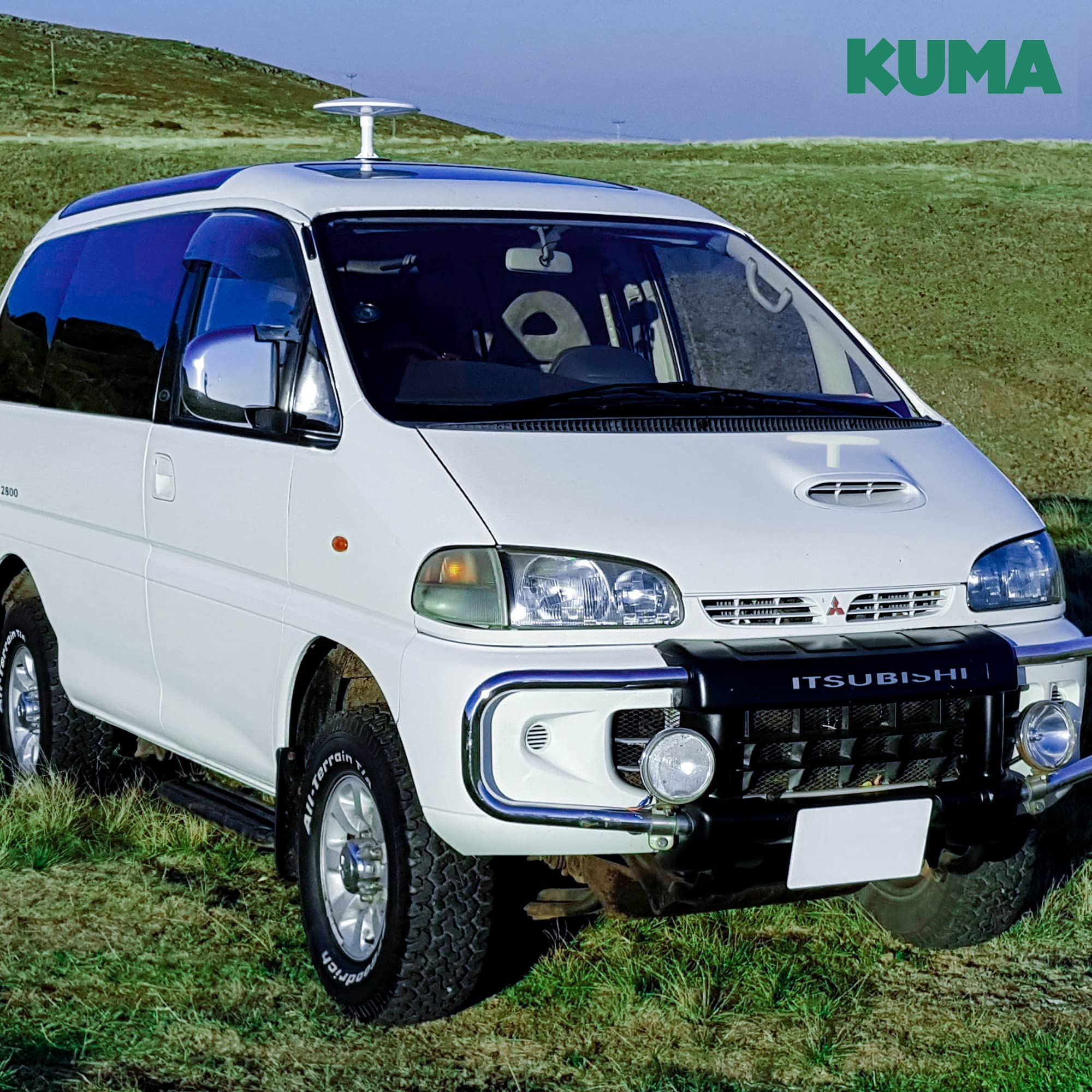 KUMA Cosmos Antenne TV Extérieure - Antenna TV Freeview Gain élevé avec Amplificateur Réception Longue Portée pour Caravane Camion Voiture Bateau - Kit Base à Vis pour Mât de Télévision Numérique HD