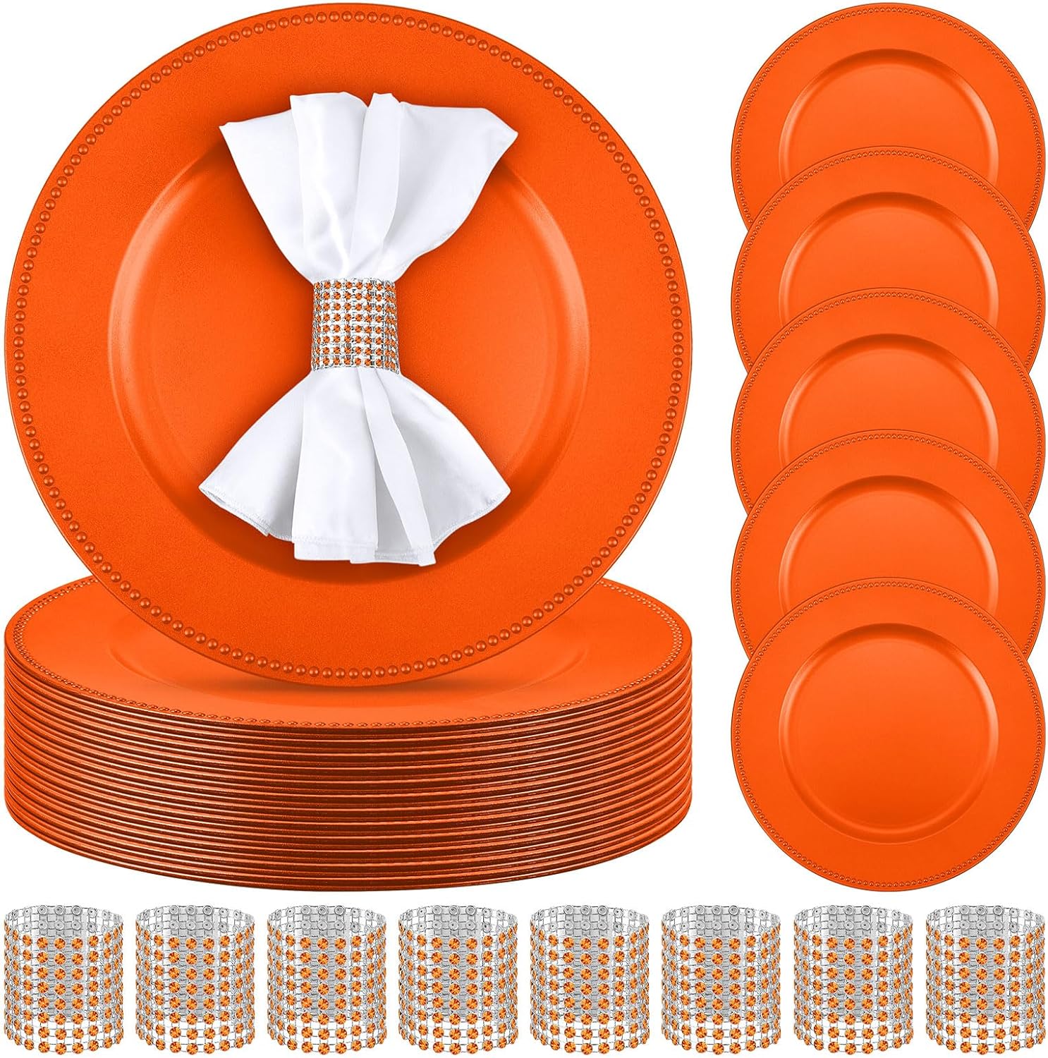 Tanlade 100 Pcs 13 Inch Charger Plates Bulk with Napkin