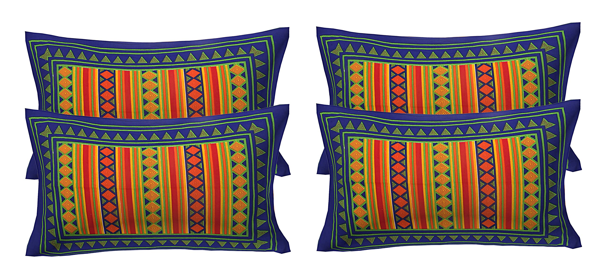 RajasthaniKart 100% Cotton Pillow Cover (Set of 2 Pair) - Multicolor - Blue (Blue, 4, Pillow Covers) (B0BFLLNTDR) Amazon Price History, Amazon Price Tracker