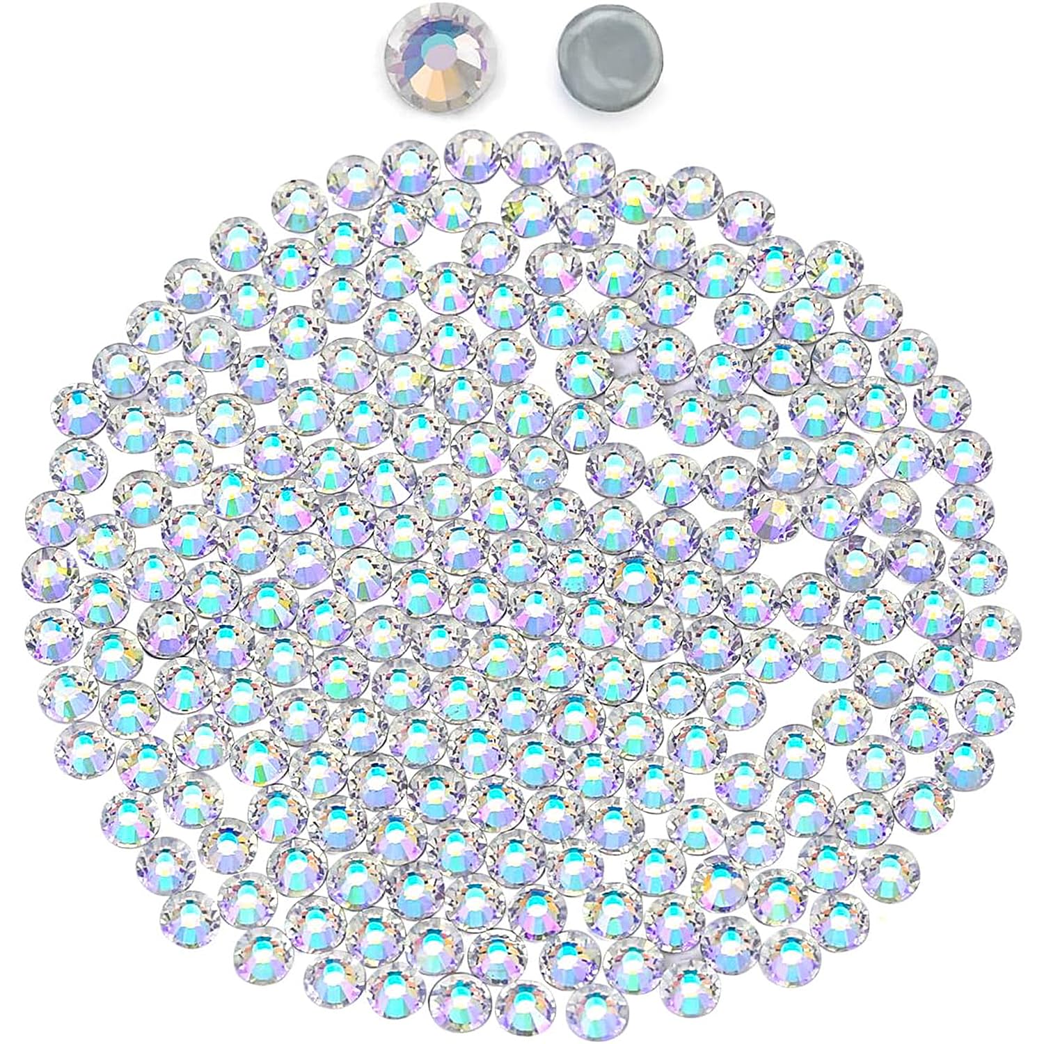 Flatback Hotfix Rhinestones Glass Round Crystals Gems for Crafts Clothes Shoes Bag DIY Decoration Moon Night (SS10/2.8MM/1440pcs)