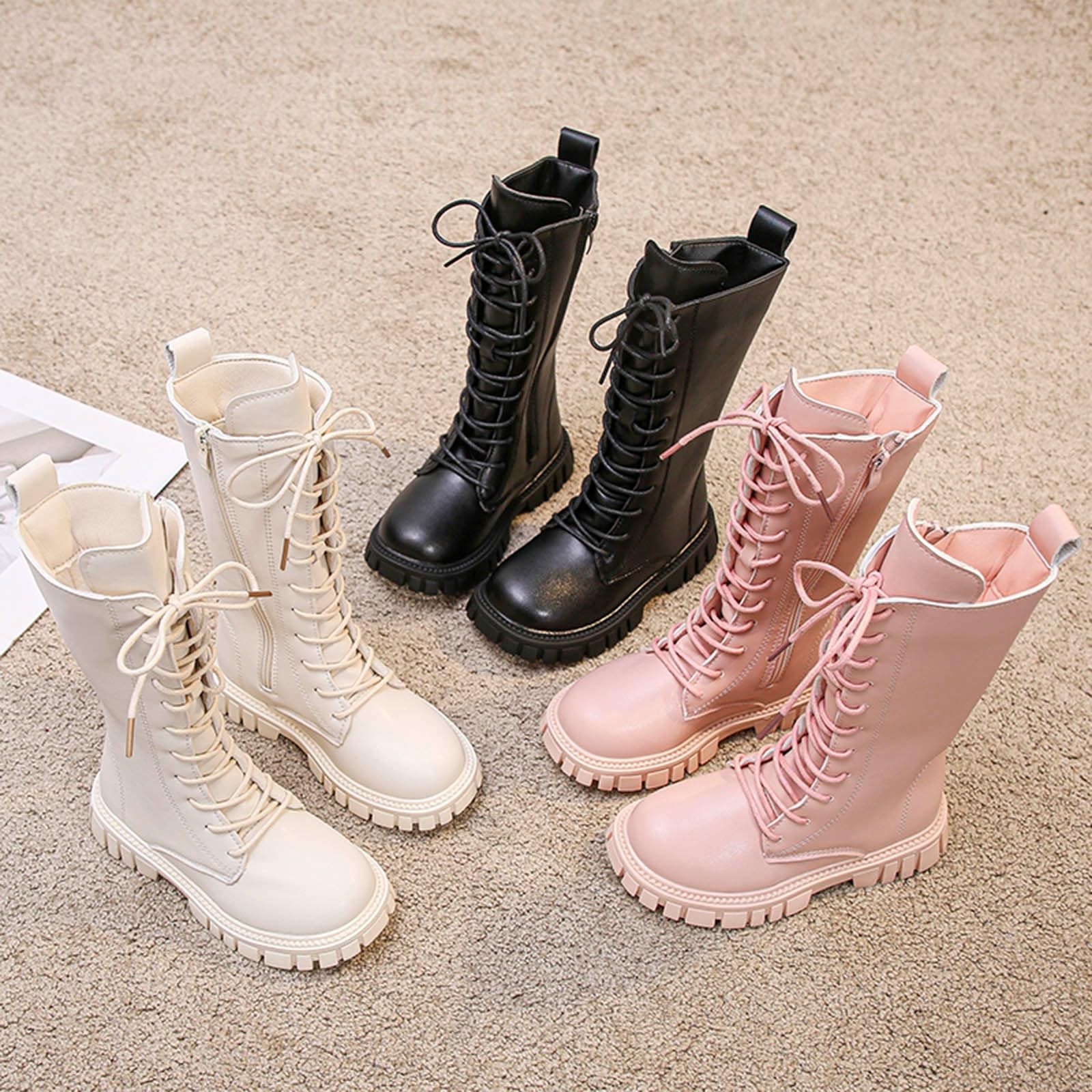 Botas de moda para niñas, cómodas y suaves, de piel, ideales para el uso diario, botas planas elegantes para niños