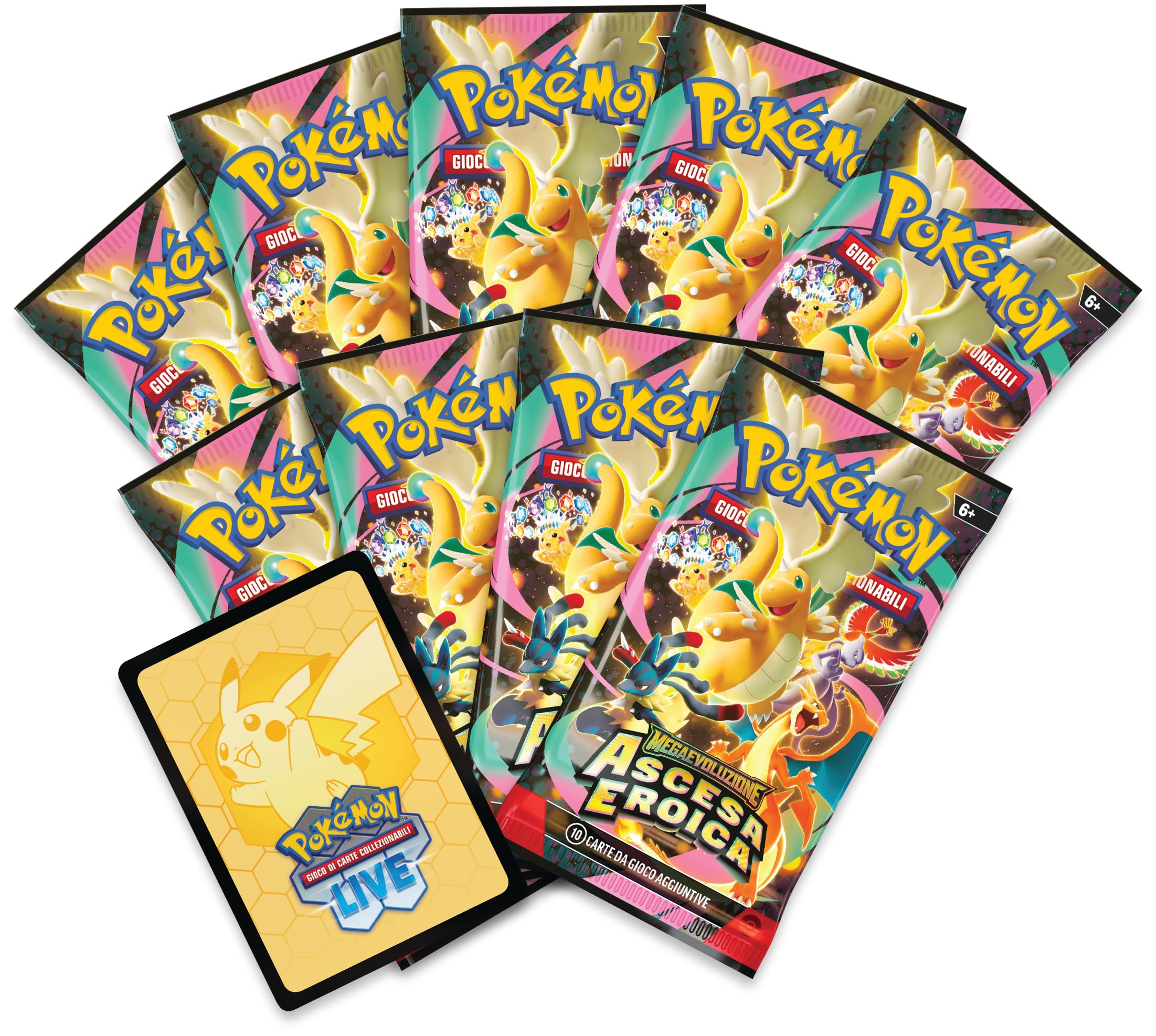 Pokémon: Megaewolucja Expansion Trener - Heroiczne powstanie GCC Pokémon (jedna karta promocyjna na pełnej długości, dziewięć worków rozszerzeń i akcesoria premium)