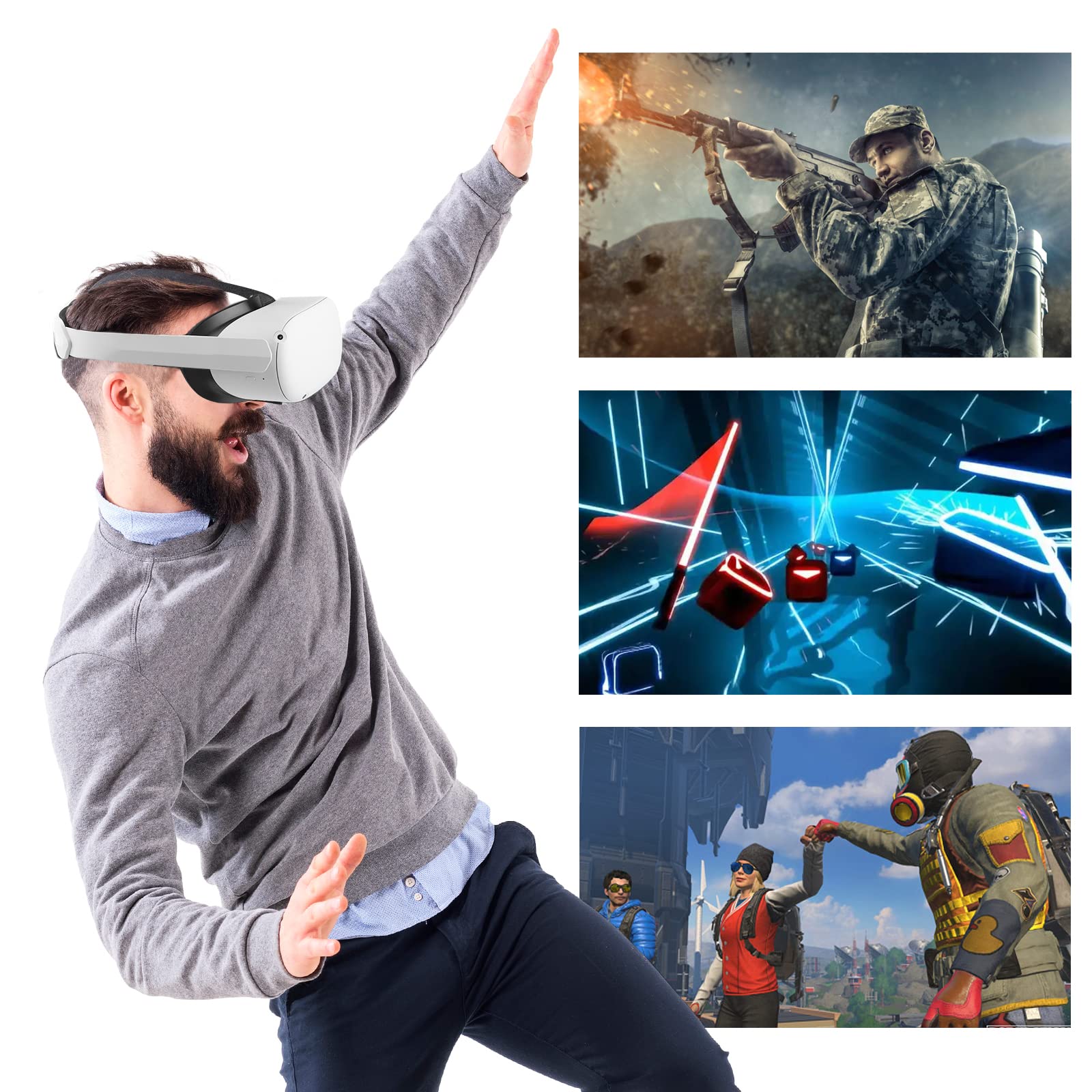 Hevanto Correa para Oculus Quest 2, Correa Elite Reducir la Presión de la Cabeza, Ajustable Correa Reduce la presión de la Cabeza, Accesorios para Oculus Quest 2
