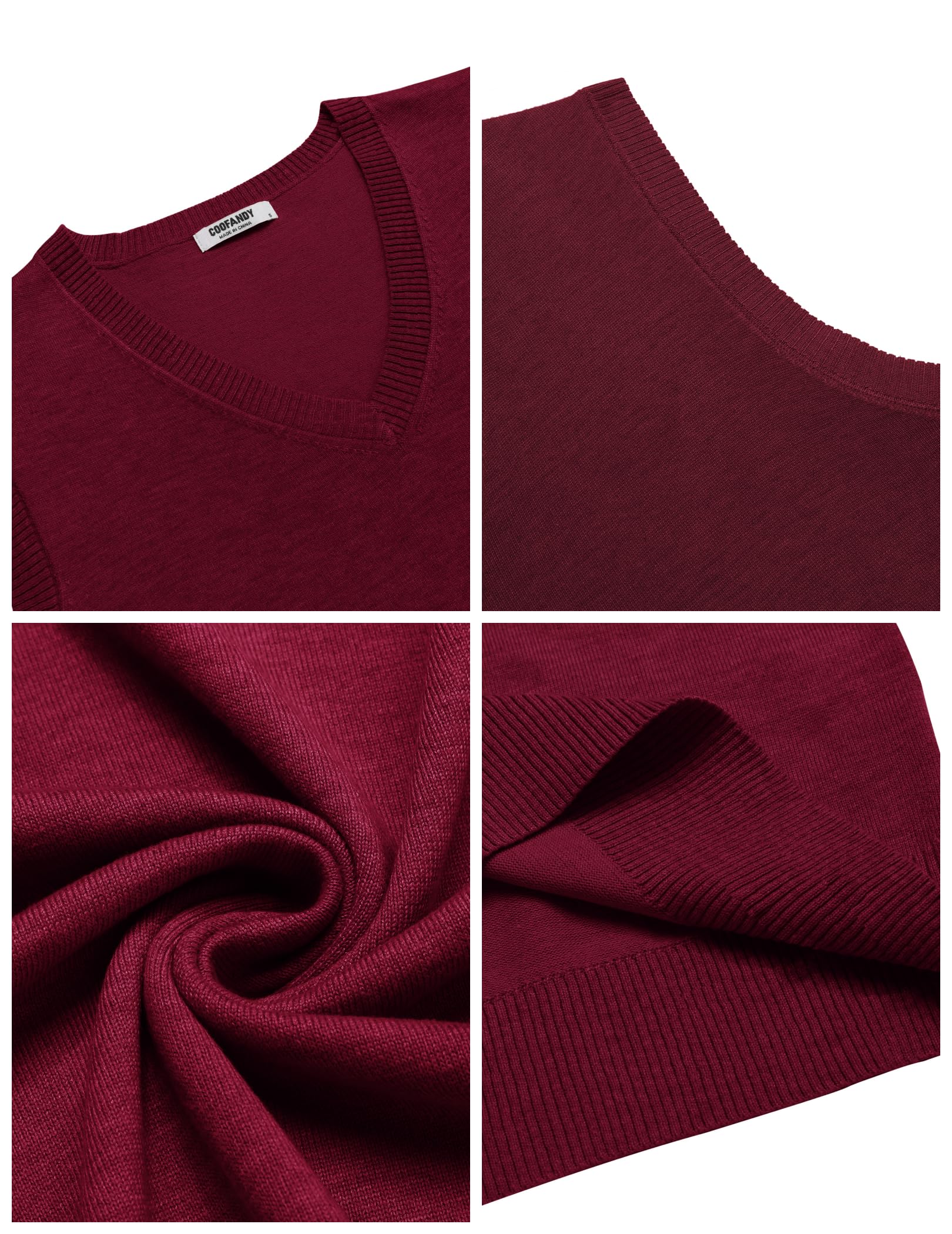 COOFANDY Chaleco sin mangas para hombre, clásico, ajustado, ropa de punto, cuello en V, casual, liso, suéter sin mangas