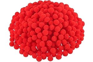 Blulu Mini Red Pom Poms for Crafts