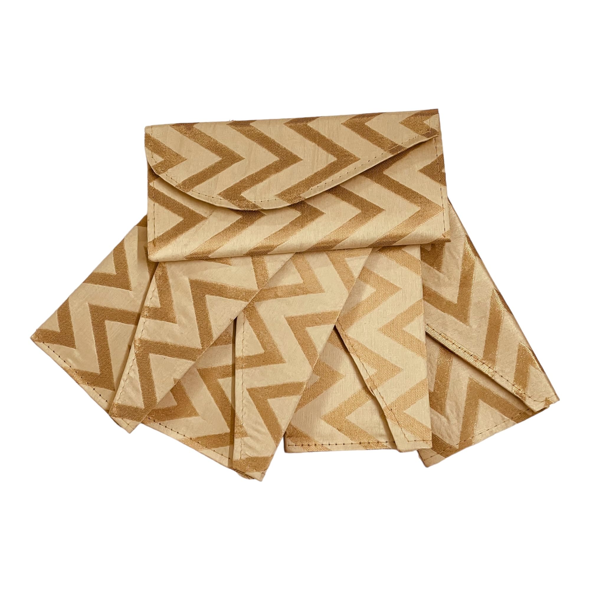 Silk Pack of 5 Rectangle Shape Sagan Gift Envelopes for Weddings, Birthdays, Baby Shower, Anniversary (Champagne)