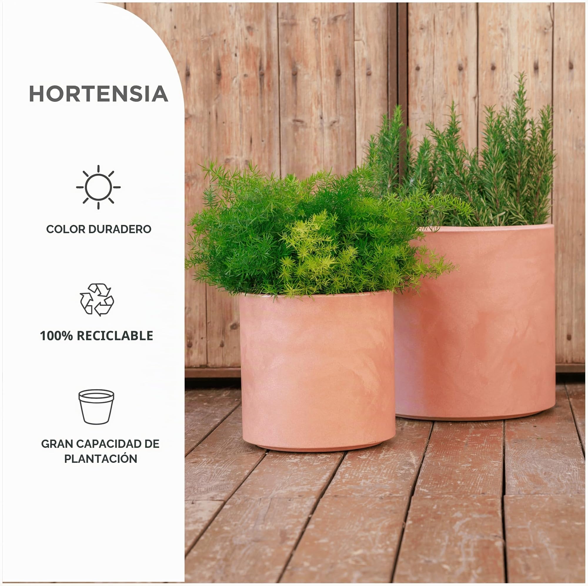 newgarden macetero Redondo Alto Blanco 40 x 80 cm, Maceta Alta para Exterior e Interior, terraza y jardín – Hortensia 40 High
