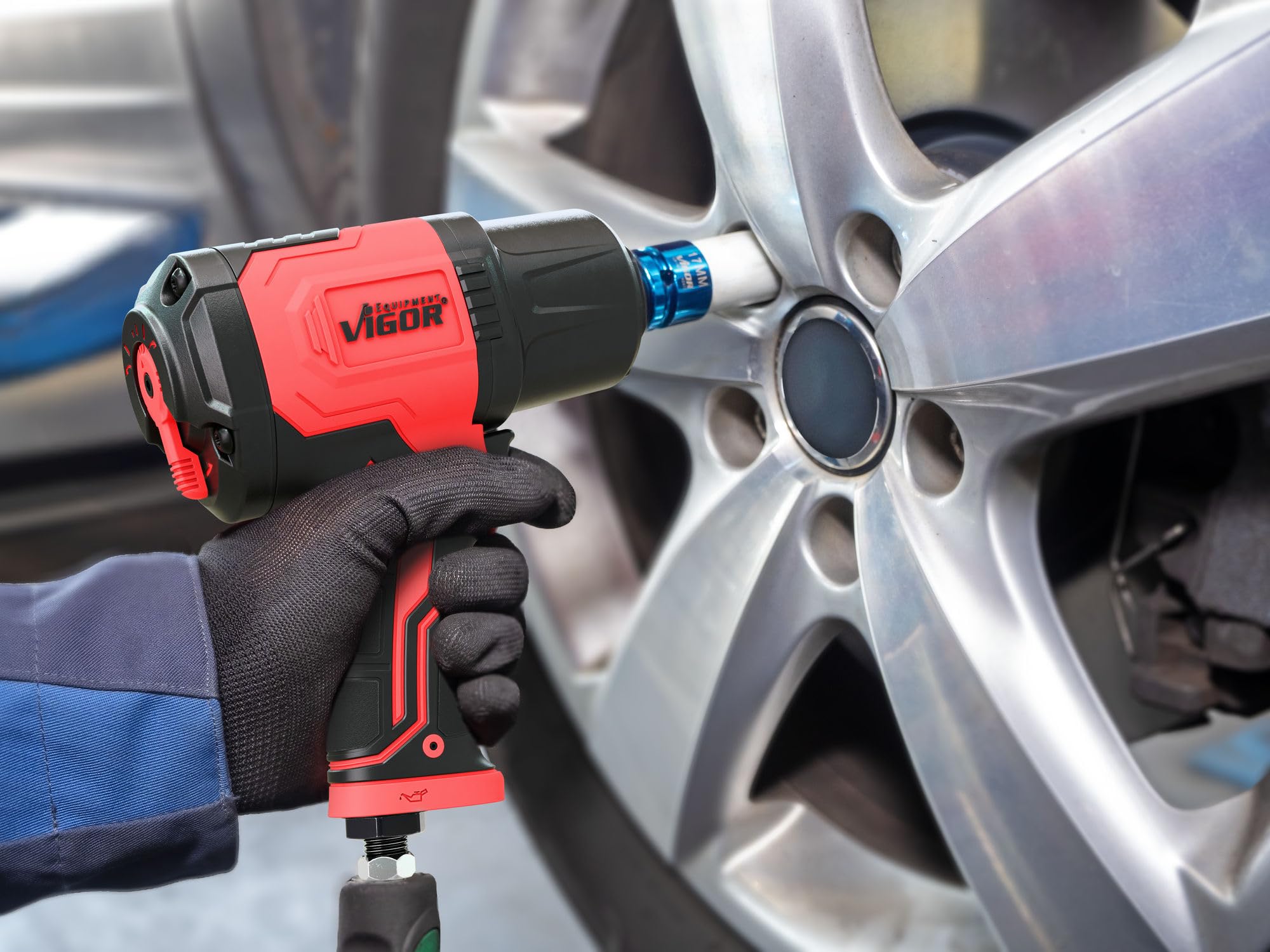 VIGOR Avvitatore pneumatico V4801, attacco da 1/2 pollice, coppia di allentamento 1800 Nm, coppia di serraggio 1100 Nm, 850 Nm consigliati, 2,02 kg, per applicazioni professionali'.