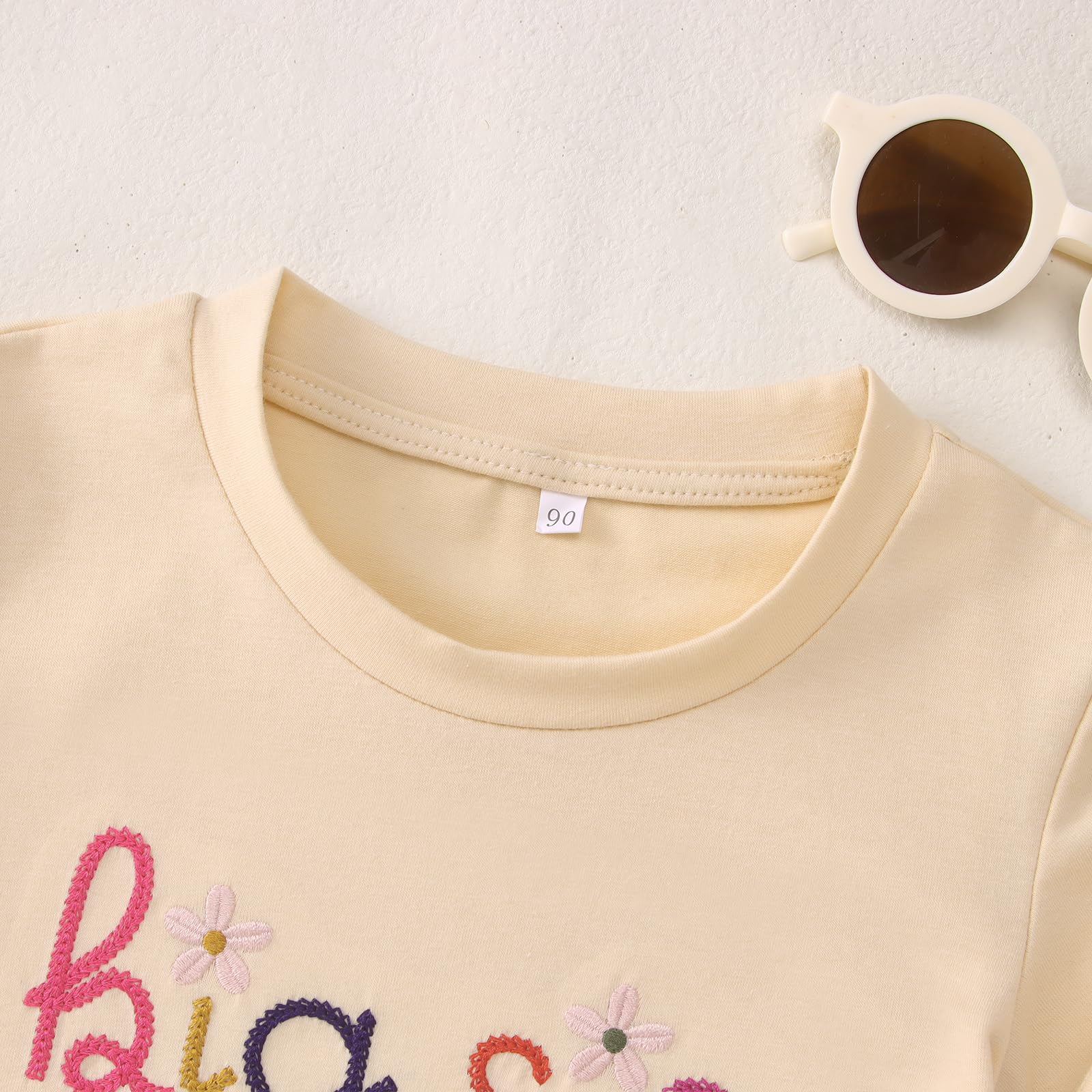 Big Sister T-shirt pour bébé avec inscription « Big Sis » pour bébé avec broderie Big Sis pour tout-petit - Propulsé à grande sœur - T-shirt d'été à manches courtes - Joli t-shirt en coton brodé