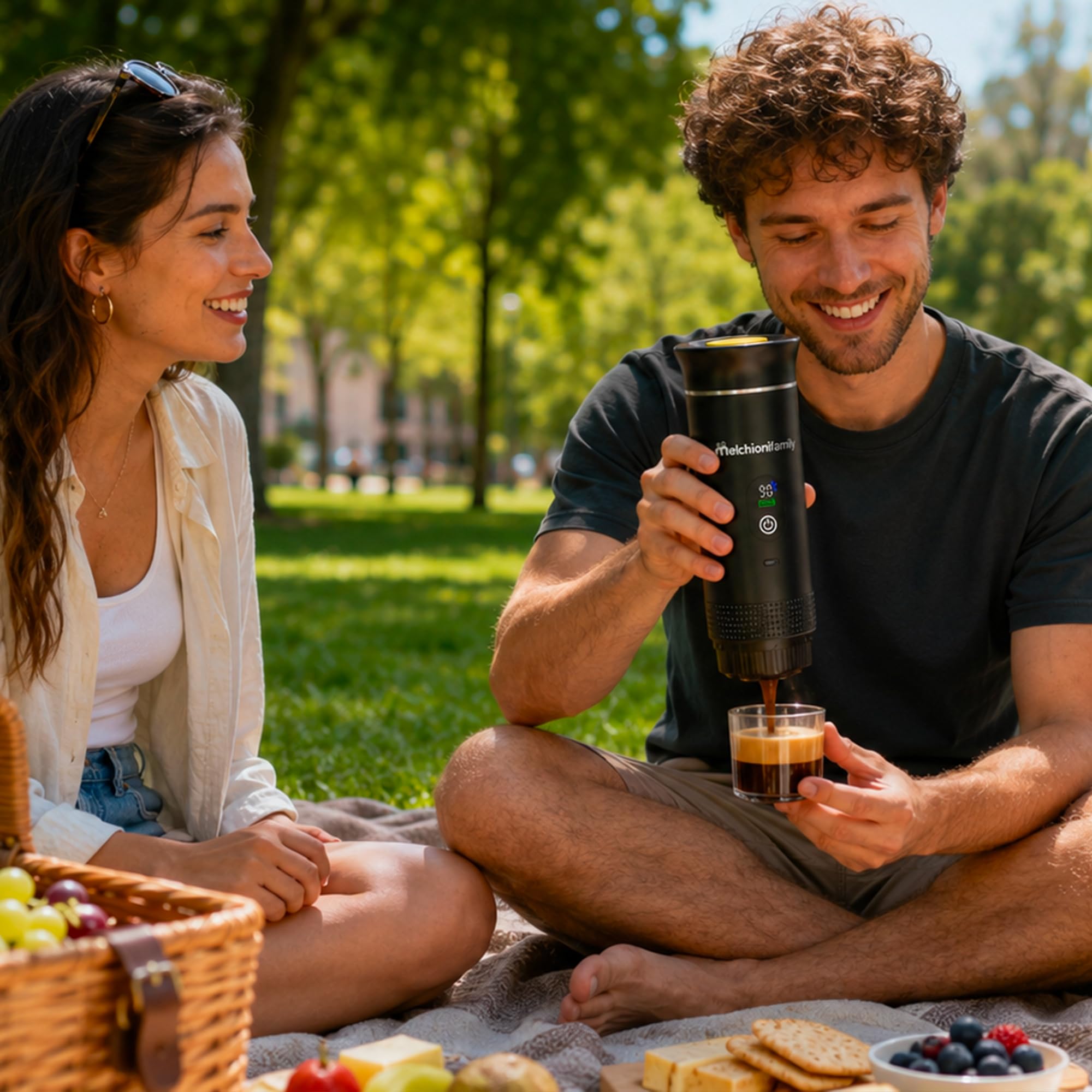 Melchioni Caffè Go - Macchina Caffè Portatile 3 in 1 - Batteria Ricaricabile USB-C - Compatibile con Capsule Nespresso - Compatibile con Capsule Dolce Gusto - Compatibile con Caffè Macinato - Pompa 20