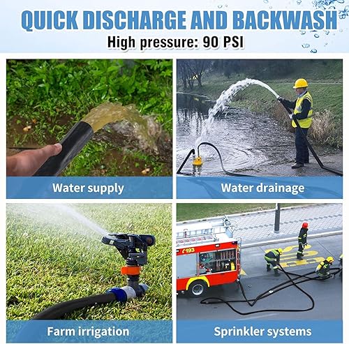 Miniatura 17 de Eastrans Manguera de retrolavado de piscina de 2 pulgadas x 50 pies con abrazadera de manguera, manguera de descarga extra resistente, mangueras