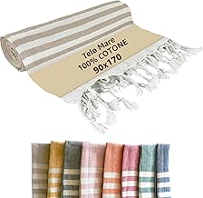 SoNiT home decor - Asciugamano Mare Cotone - Telo Mare Leggero - Telo Mare Cotone - Teli Mare - 100% Cotone - Beige - 90x170