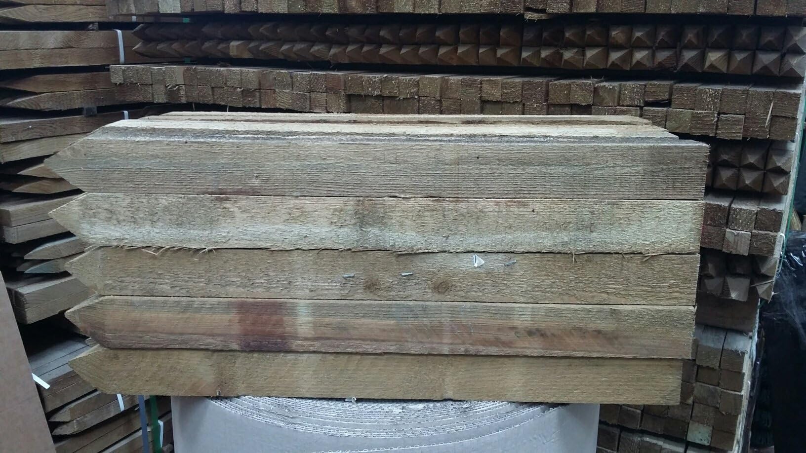 10 x 60cm (2ft) tall x 45mm very strong square garden tree stakes or site markers - HC4 pressure treated