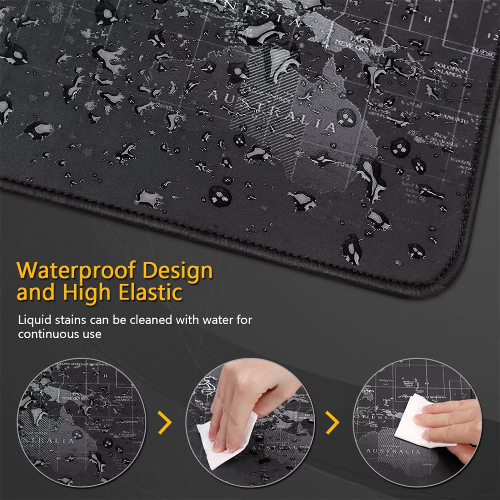 Tapis de Souris Gaming XXL 900x400x2mm Grand Tapis de Souris Gamer avec Surface Imperméable,Base Antidérapante en Caoutchouc,Tapis de Souris Extra Large pour Les Bureaux,PC Poisson Koi Japonais Noir