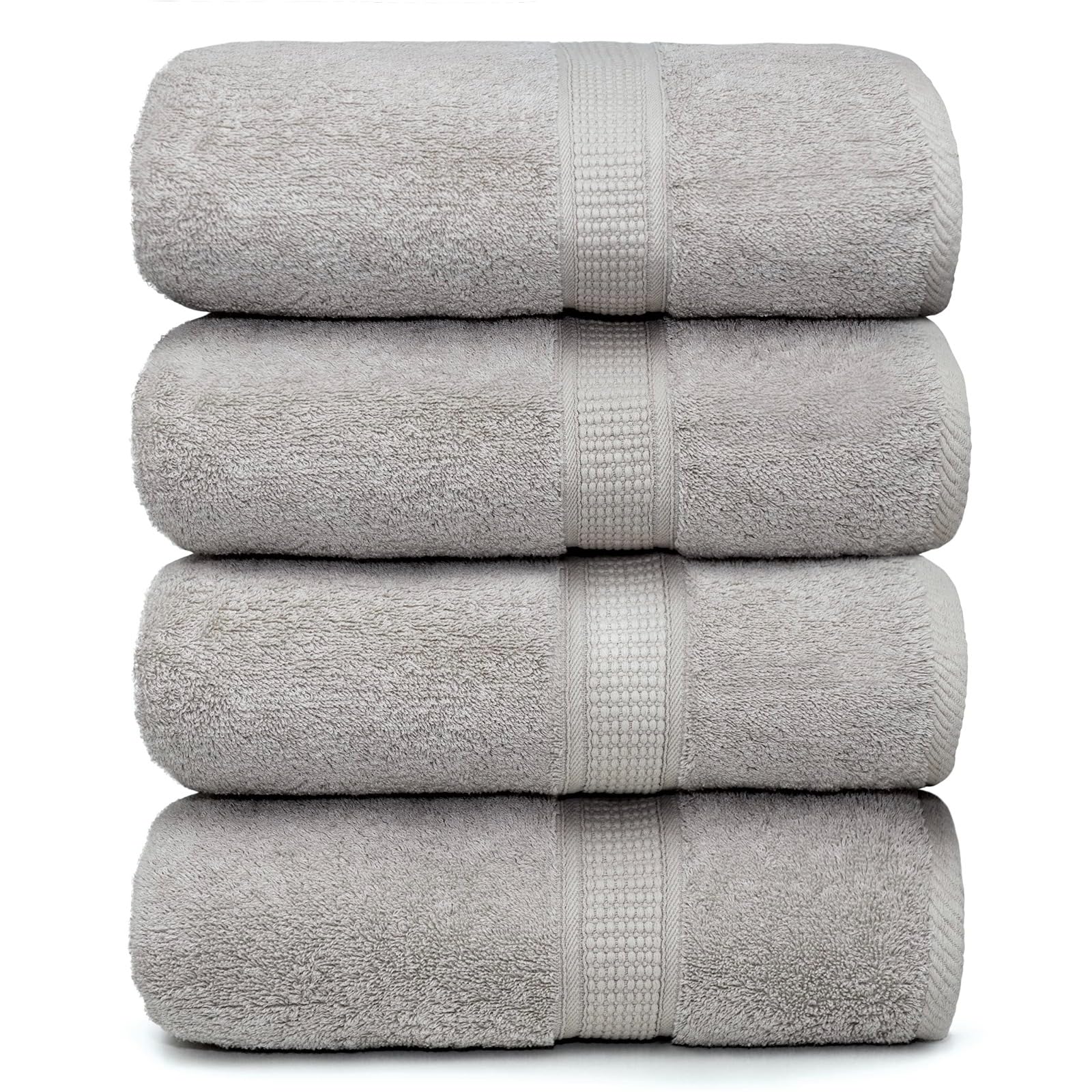 Ariv Serviettes de Bain en Coton de Bambou de qualité supérieure - Naturelles, Ultra absorbantes et respectueuses de l'environnement - 76,2 x 132,1 cm (Platine)