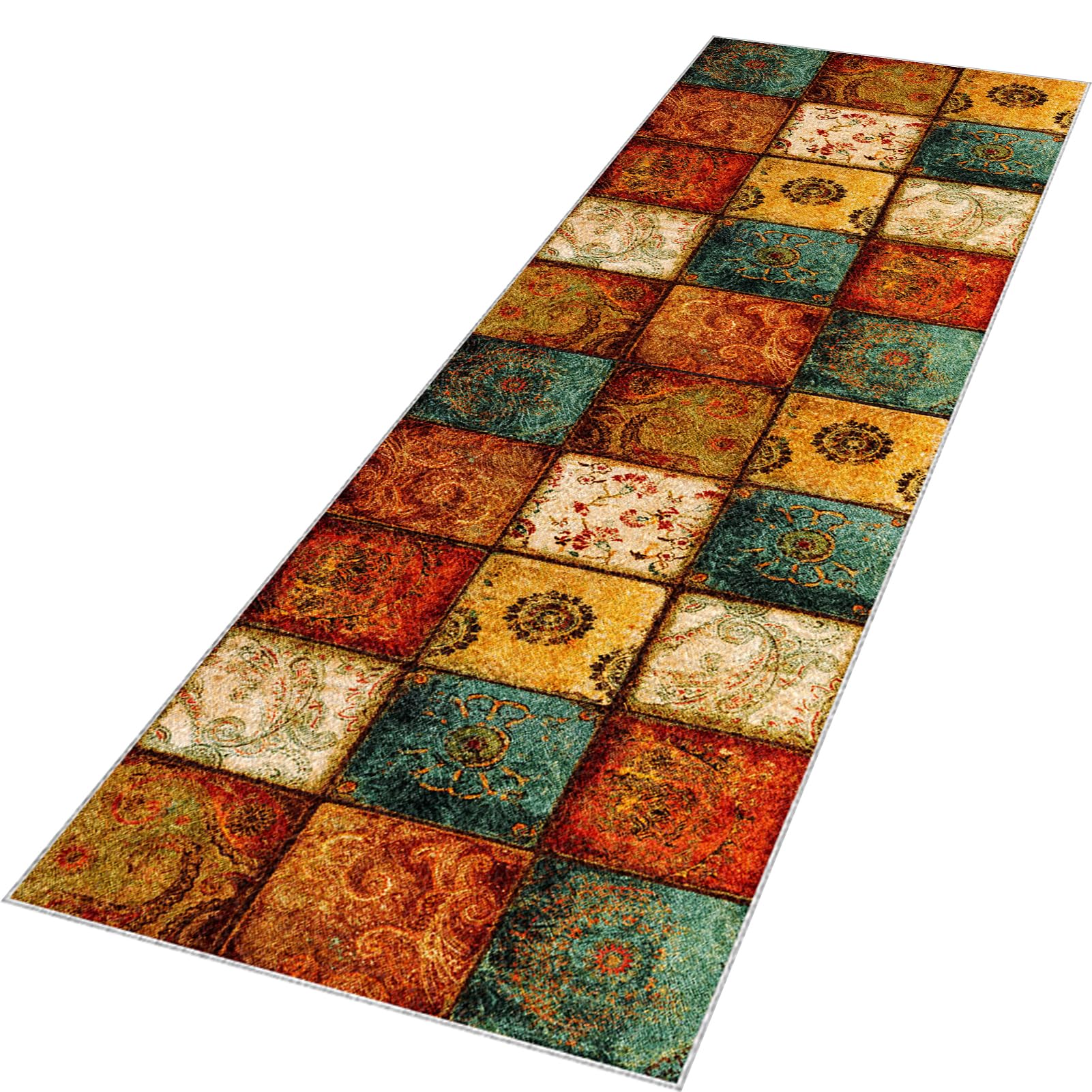 Carpet Runner Rugs for Hallway Non Slip Hall Runner Machine Washable Kitchen Laundry Room Long Area Rug Door Mat Runner for Hallway Entryway Kitchen Stair Bedroom Living Room Floor Rugs 65 x 90 cm