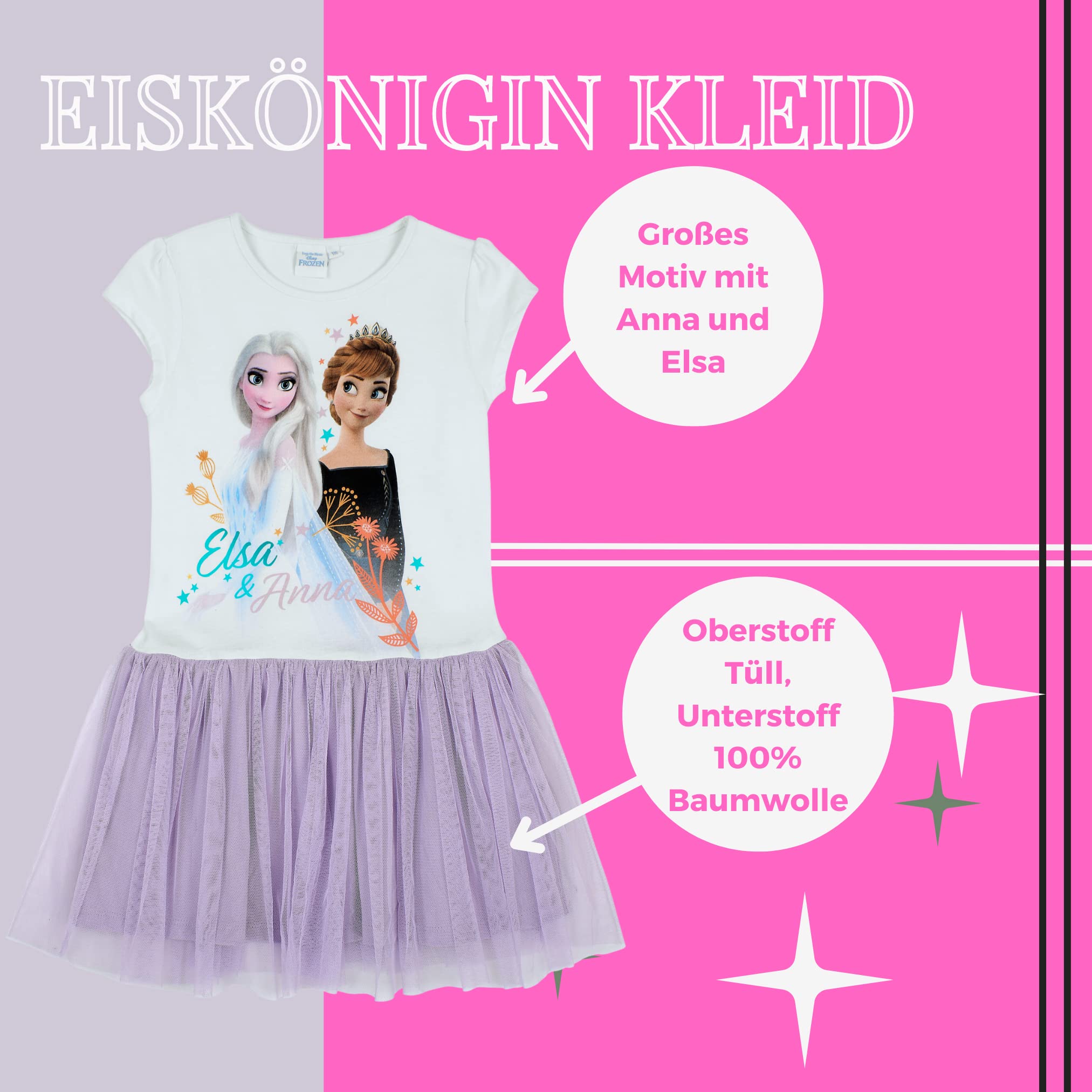 Disney Frozen 2 vestido Anna Elsa manga corta