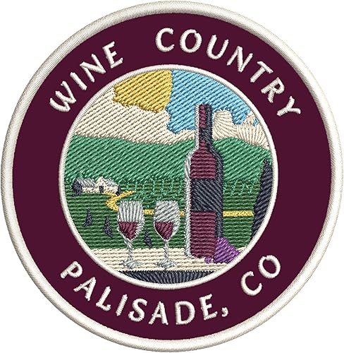 Vinyard - Wine Country - Palisade, Colorado, 3.5 pulgadas, bordado, para planchar o coser, parches decorativos para vacaciones, aventura, tema
