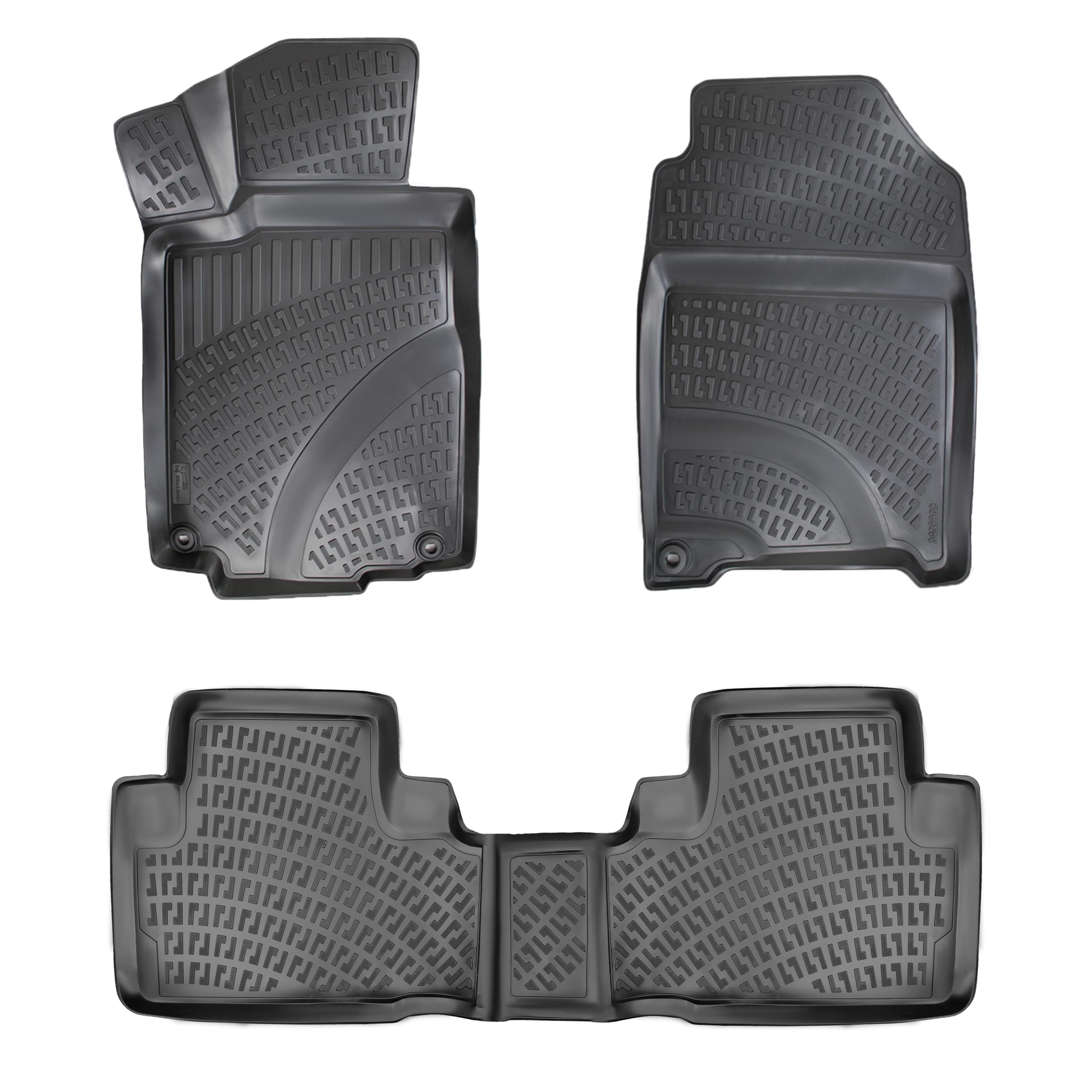 RizLiner Hyundai Ioniq 5 Unmovable Console 2022-2026 (No Movable Console) Floor Mats 3D Custom Fit Rubber Car Mats All Weather Laser Measured Floor Liners Heavy Duty Waterproof (Front & Rear) — view 14