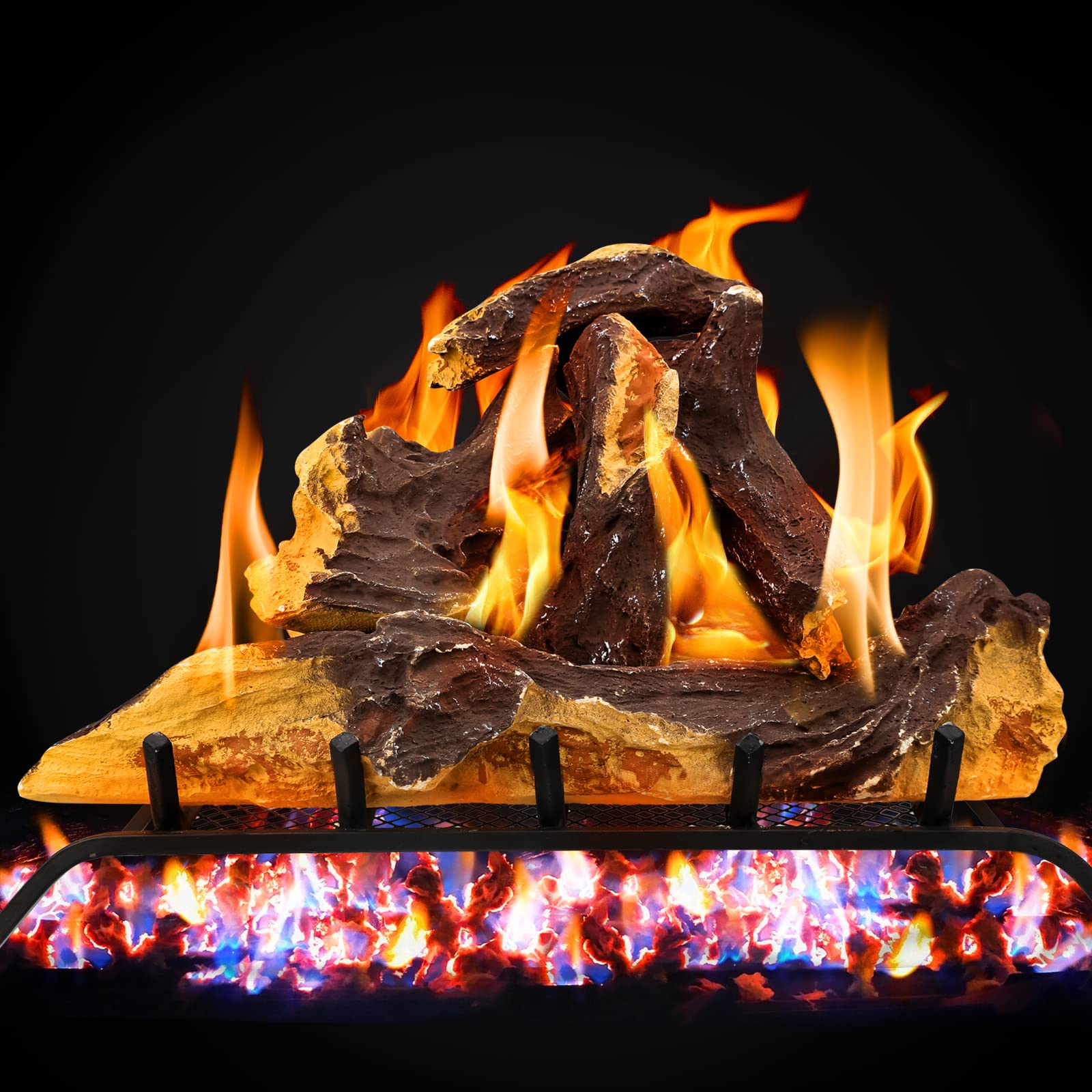 Amazon.com: Utheer Gas Fireplace Glowing Embers, Rock Wool for Vent Free or Vented  Gas Log Sets, Inserts and Fireplaces, 6 Oz : Home u0026 Kitchen