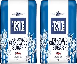 Tate Lyle Pure Cane Granulated Sugar - White - 1kg Bags (PACK OF 2) - Made in UK Since 1878
