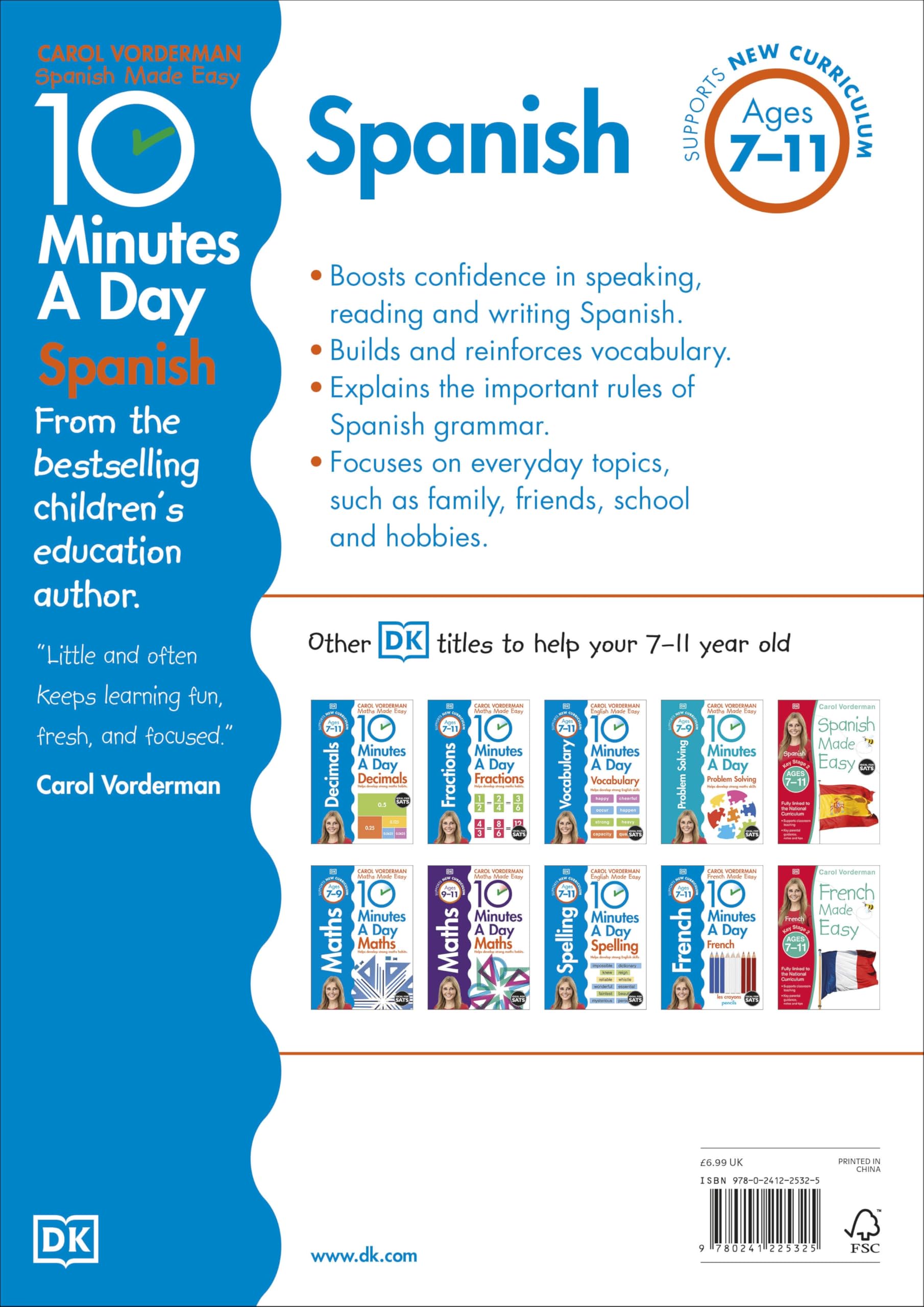 10 Minutes A Day Spanish, Ages 7-11 (Key Stage 2): Supports the National Curriculum, Confidence in Reading, Writing & Speaking