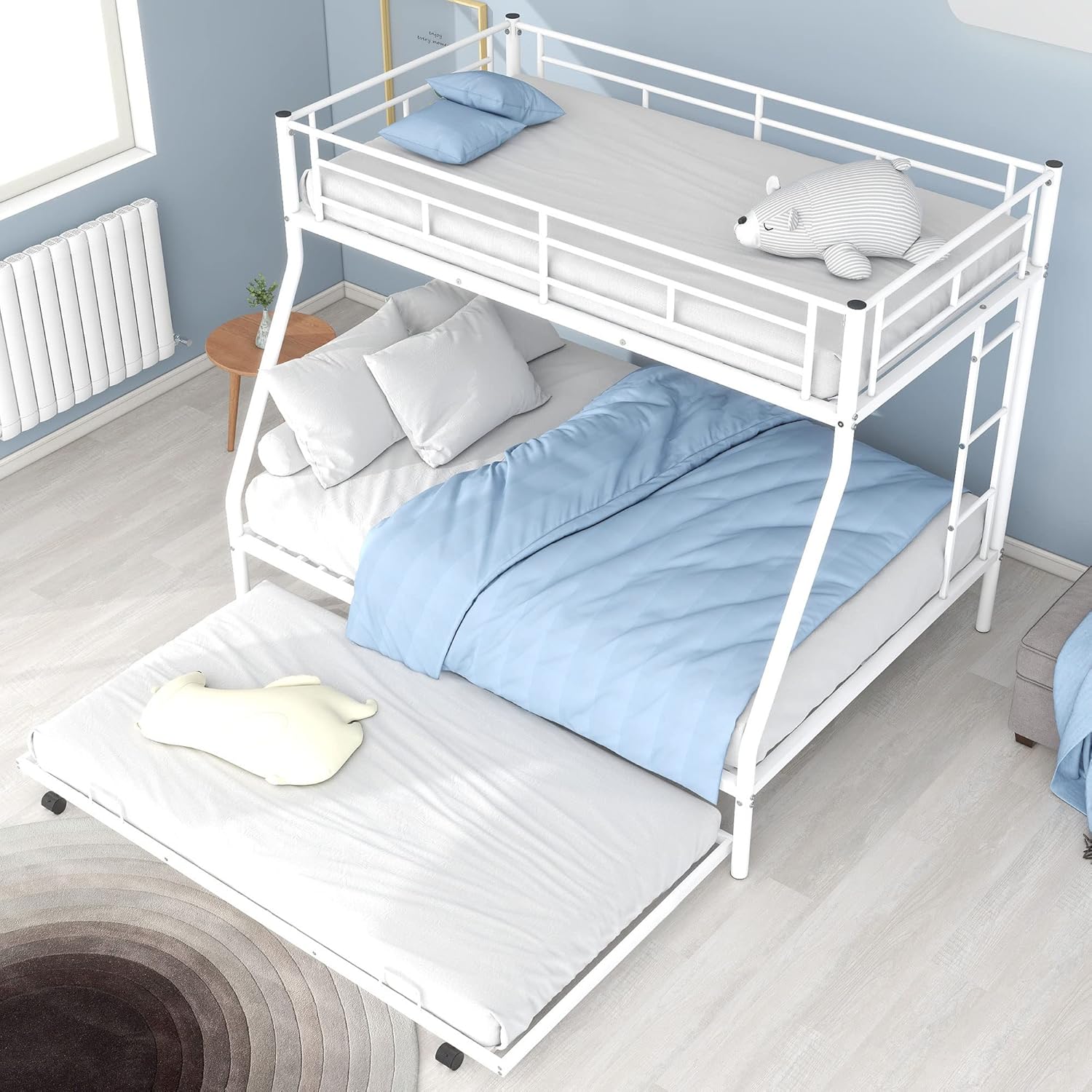 Merax Twin Over Full Bunk Bed with Trundle,Triple Bunk Beds