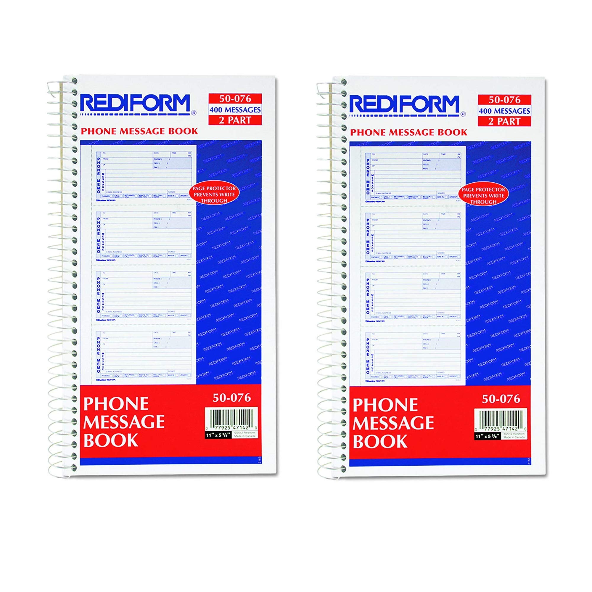 Rediform 50076 Telefonnachrichtenbuch, 7 x 13 cm, 4 pro Seite, 400 Nachrichten
