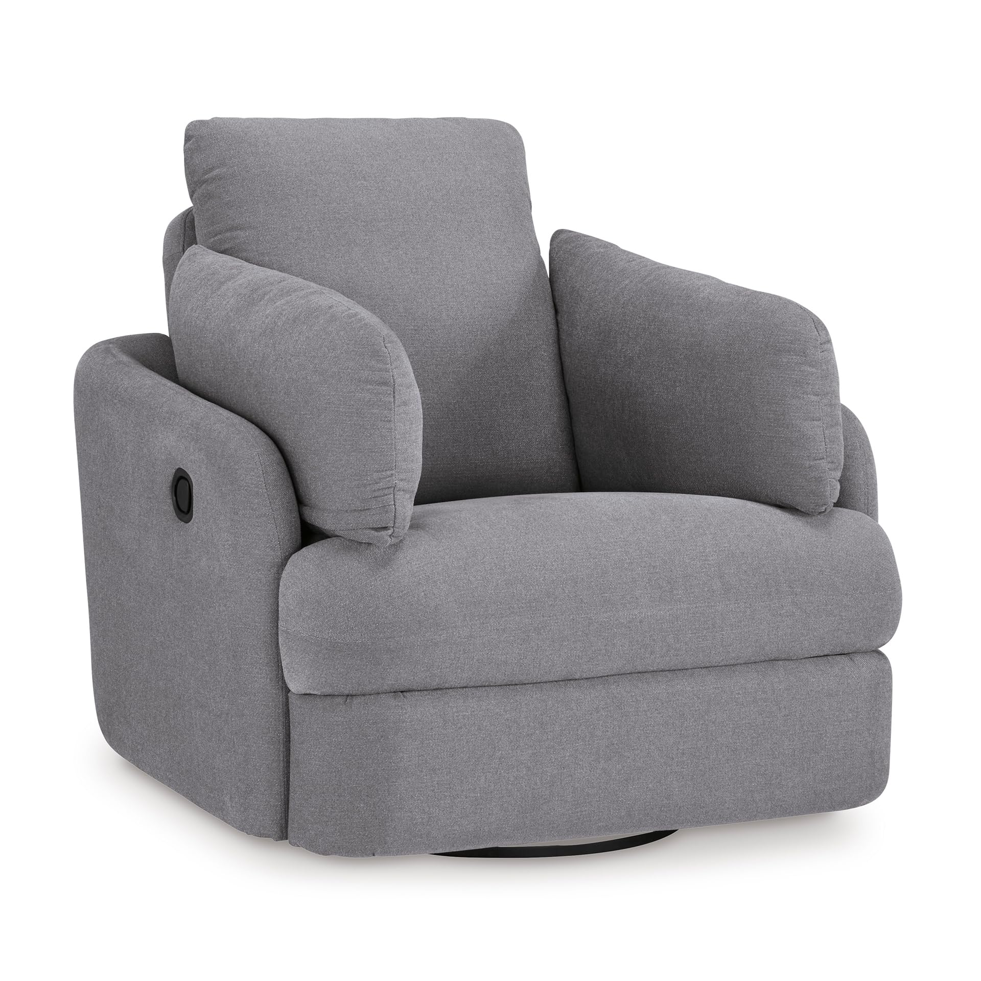 Signature Design by Ashley Modmax Contemporary Swivel Glider Recliner, Manual Reclining Motion with Hidden Storage, Next-Gen Nuvella Performance Fabric for Nurseries, Light Gray, 42" W