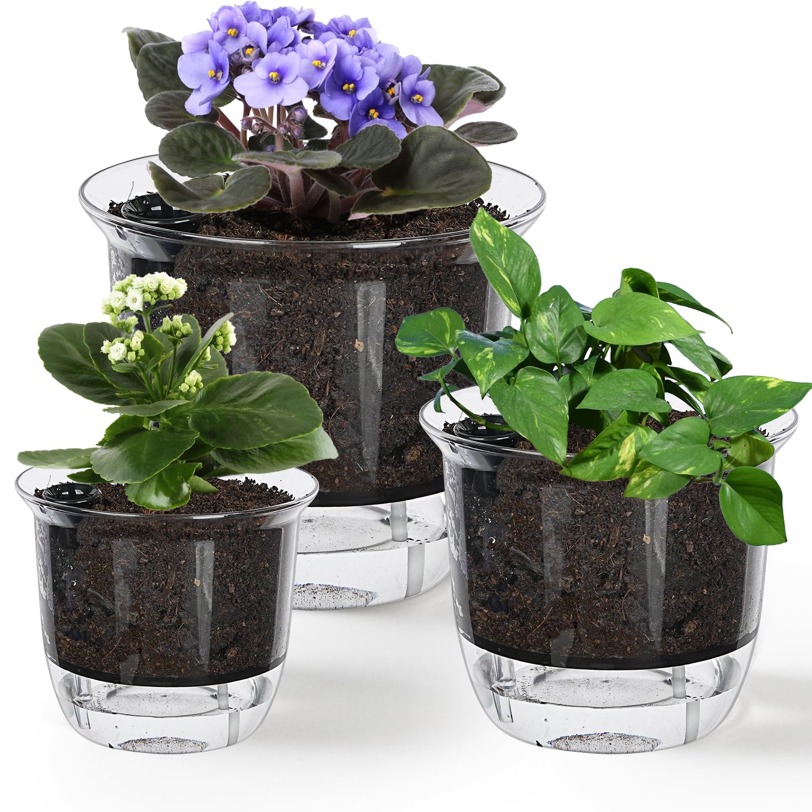 Snapklik.com : IWNTWY Plant Pots 6/5/4 Inch Set Of 3, Self Watering ...