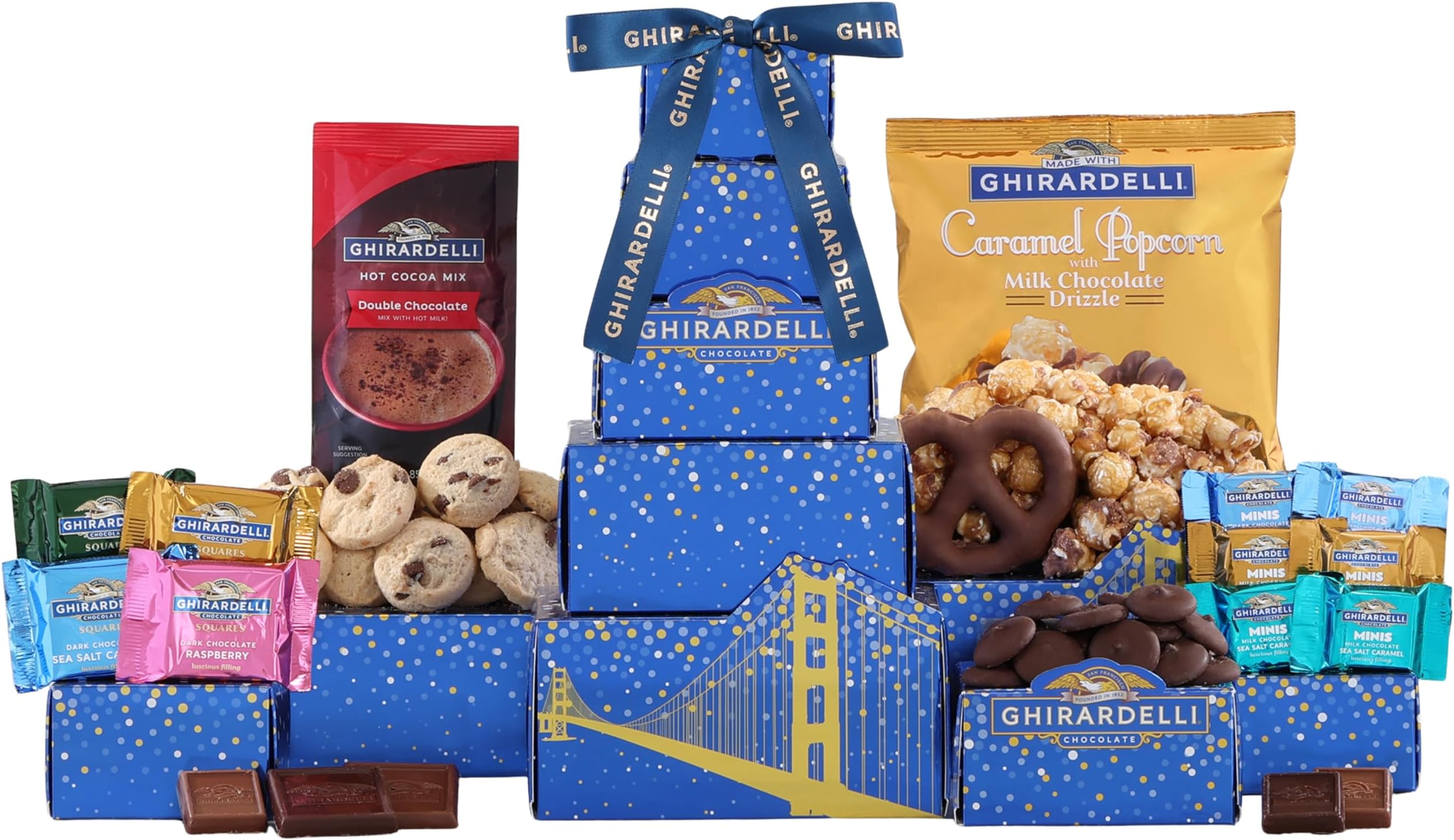 Gift Baskets Happy Spring Ghirardelli Chocolate Gift Tower, 2 Pound|11 Piece Set