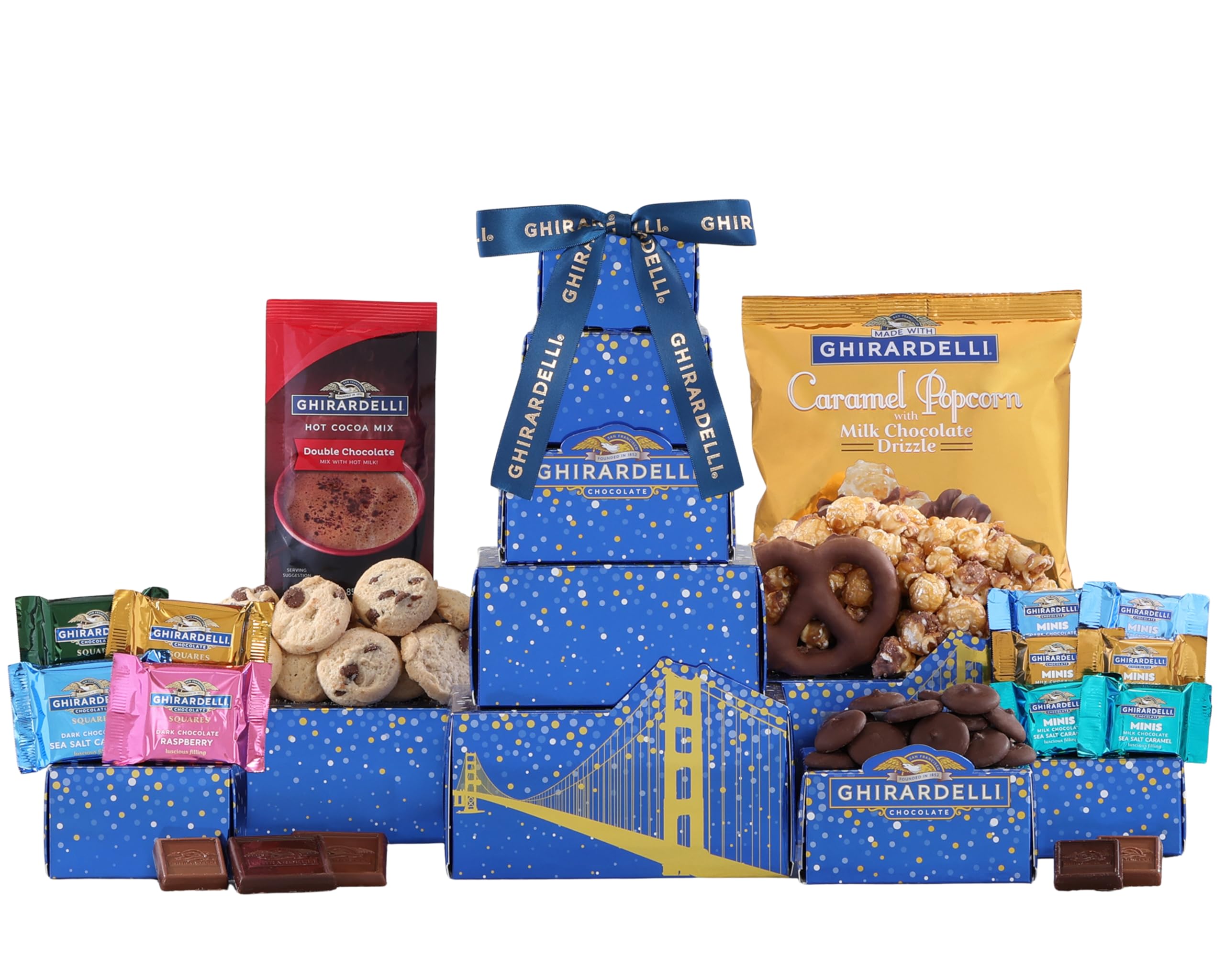 Gift Baskets Happy Spring Ghirardelli Chocolate Gift Tower, 2 Pound|11 Piece Set