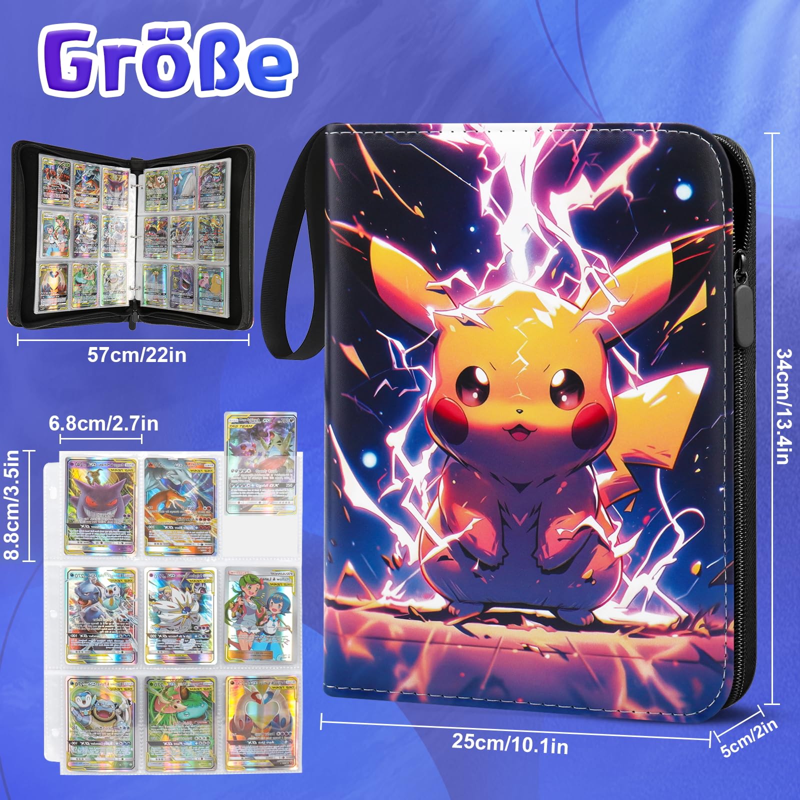 Yone - Pochette Collection Pour Cartes Pokémon - Pochette Collection 4 Poches Pokemon 400 Cartes Zwart Yone - Pochette Collection Pour Cartes Pokémon - Pochette Collection 4 Poches Pokemon 400 Cartes Zwart