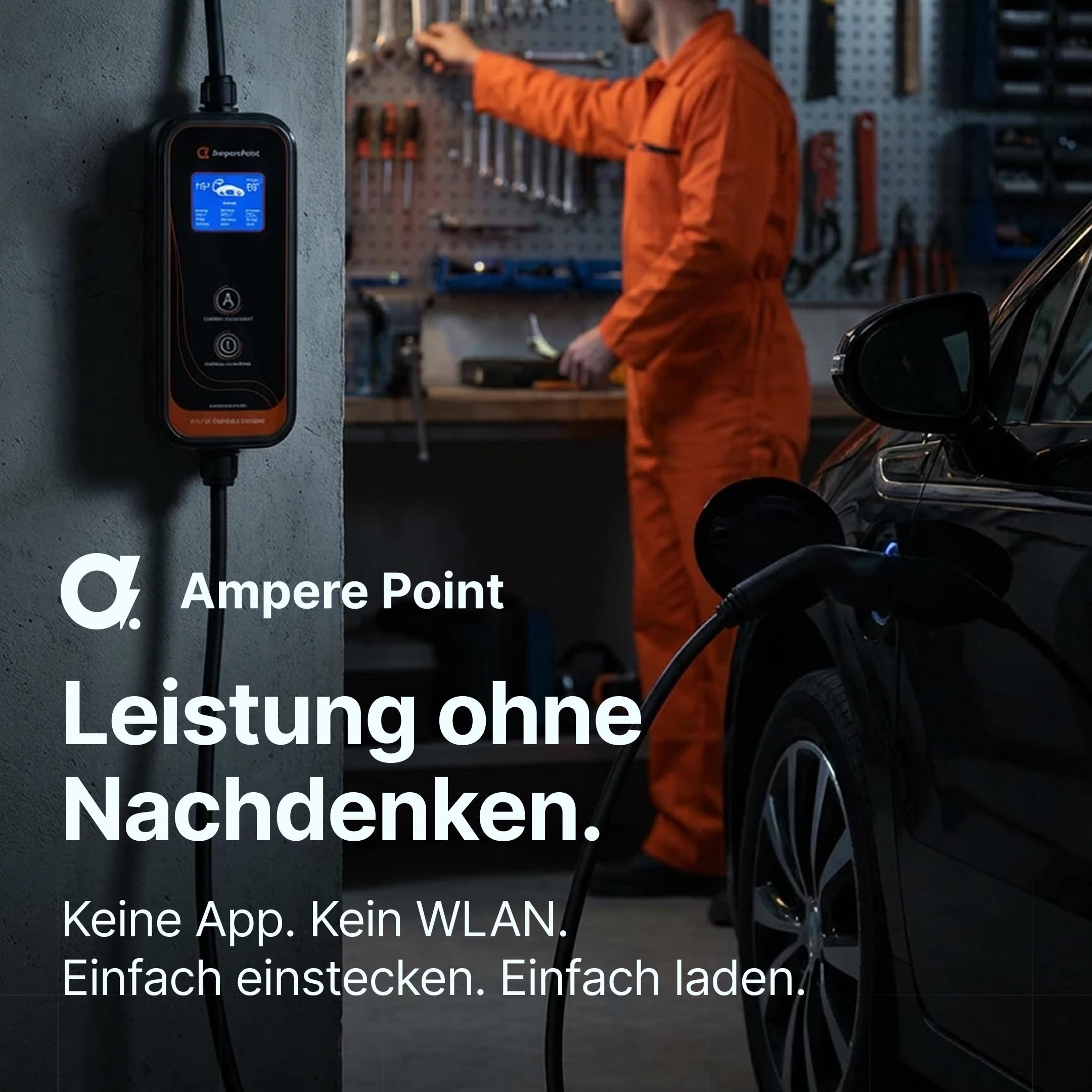 Mobile Wallbox 3,7 kW 16A Typ 2 Ladestation mit Einstellbarer Ladeleistung 6-16A, Ladekabel mit Länge 6 m mit Netzanschluss 230 V, Tragbares EV-Ladegerät für Elektroautos mit Tragetasche