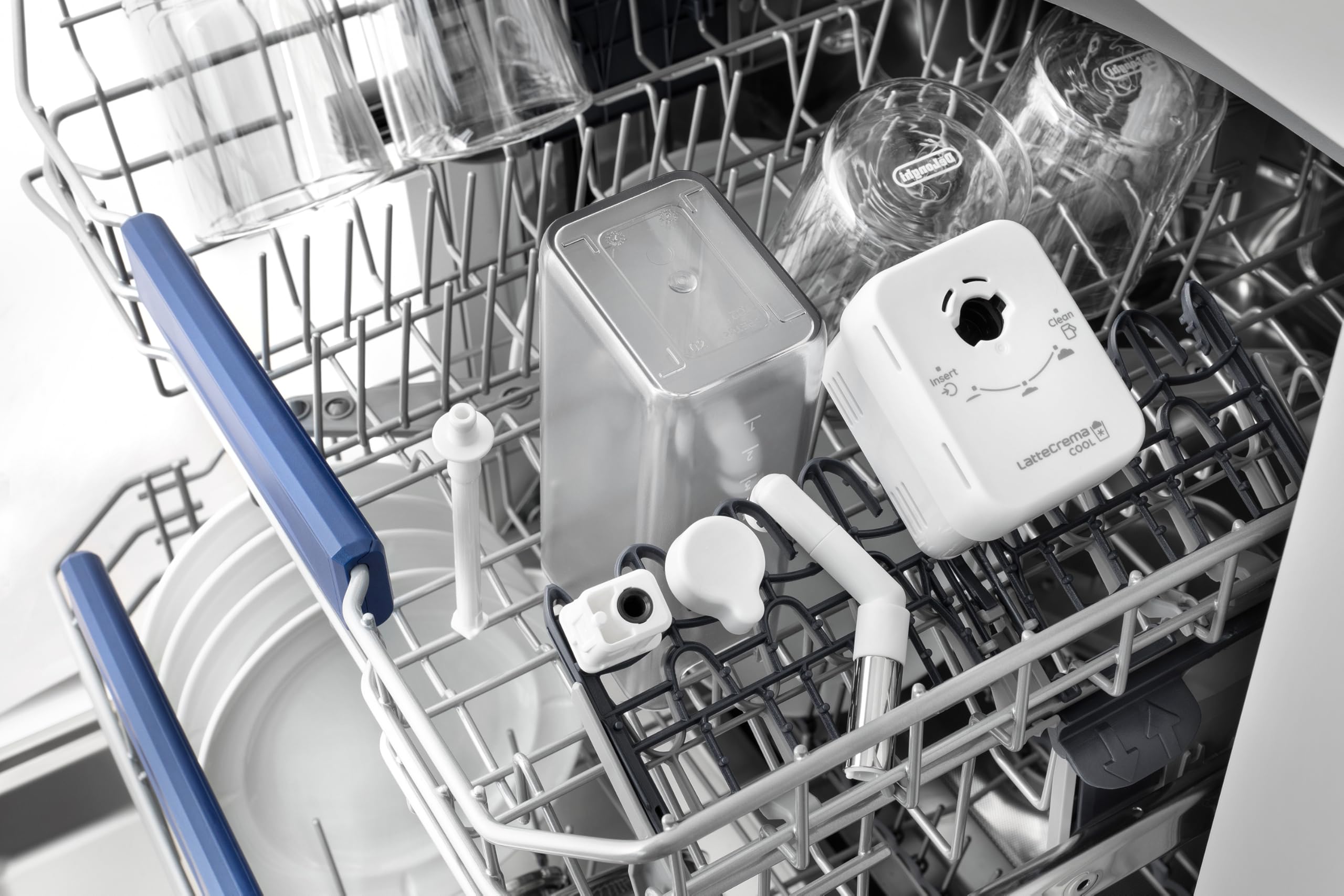 De'Longhi Rivelia LatteCrema Cool Upgrade Set DLSC032 do Napojów na Zimno, Tylko do Ekspresów do Kawy Rivelia, Karafka LatteCrema Cool, 2 Szklanki Termiczne 400 ml i 2 Szklanki Termiczne 480 ml