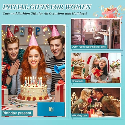 Miniatura 8 de Bolsa de maquillaje de viaje personalizada con inicial, bolsa de cosméticos para adolescentes de 15, 16, 17, 18, 19, 20, 21 años, regalos de moda