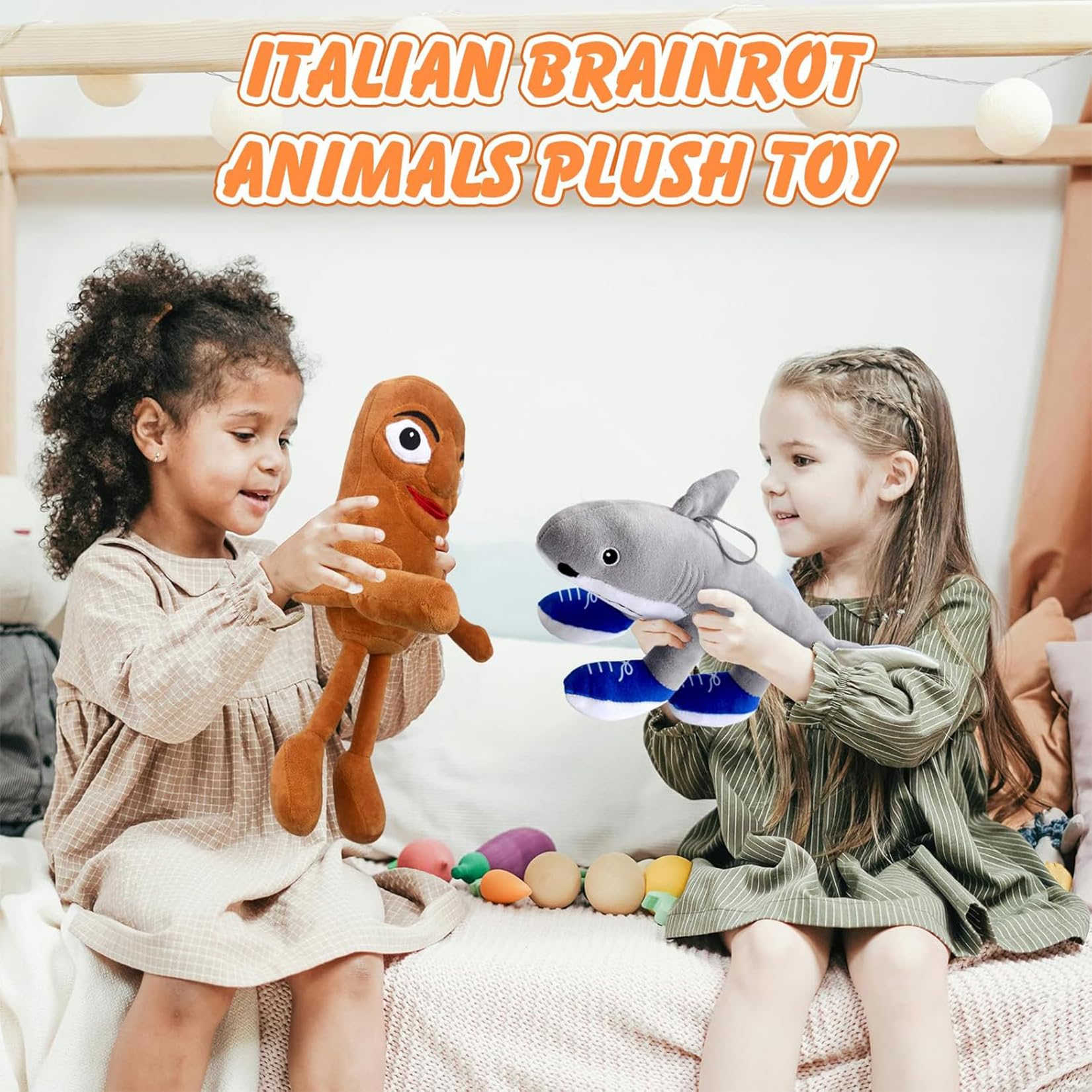 Yamobi Brainrot Steal a Brainrot Knuffeldier, 24 cm, Italiaans brainrot