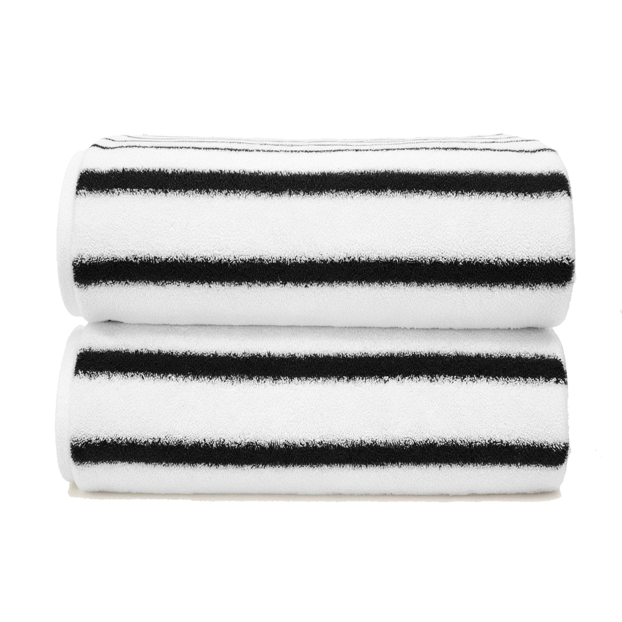 Italic Serene Ultraplush Australian Cotton Towels - Set of 2 Luxury Bath Towels, Quick Dry & Absorbent, Heavy Duty Large Bath Towels, 800GSM 100% Cotton Towels, Resort Grade Striped (White & Blue)