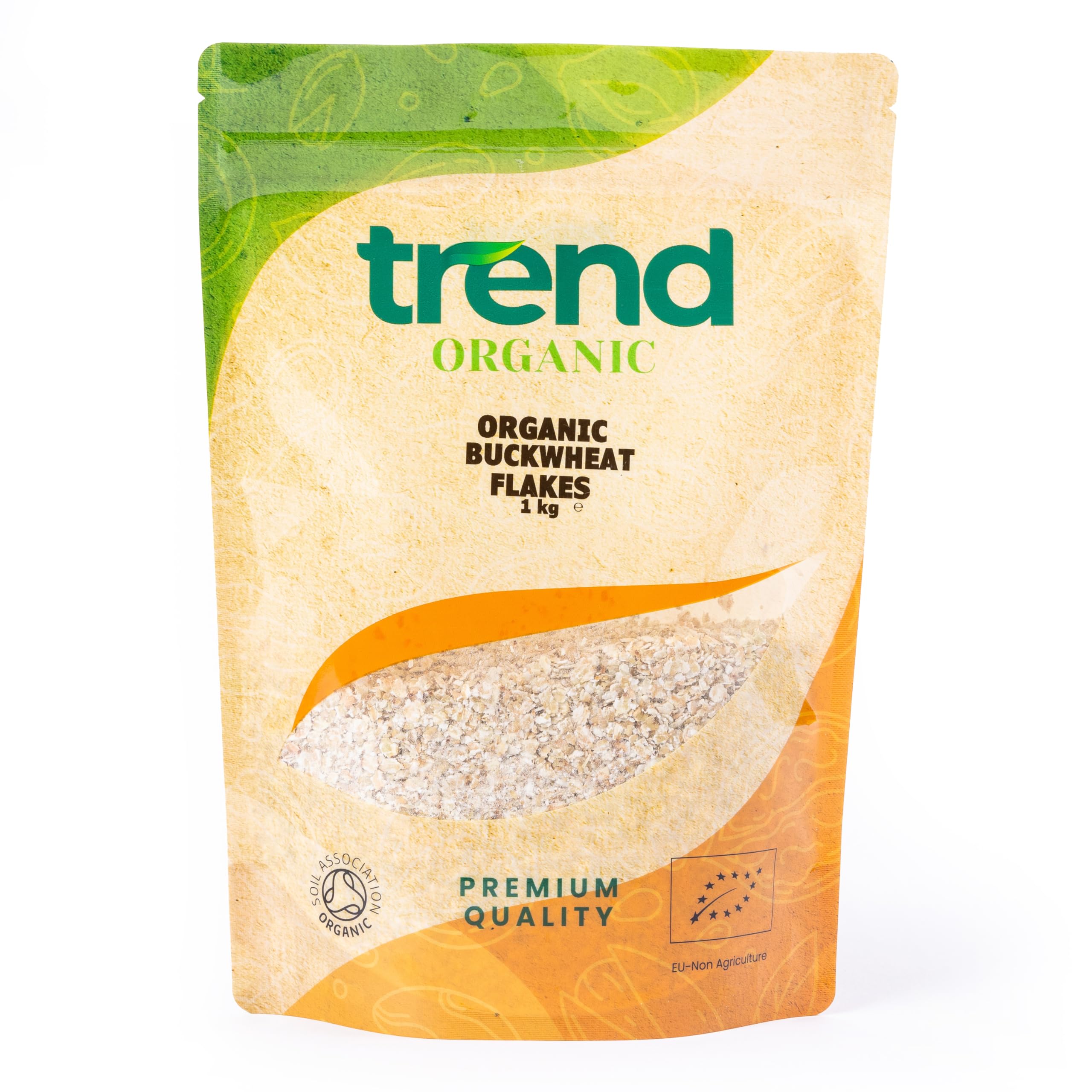 Trend Organic Buckwheat Flakes,1kg – Perfect for Nutrtious and Delicious Breakfast, Cooking, Snacking - Certified Organic, Vegan, GMO-Free, No Additives No Preservatives, Raw
